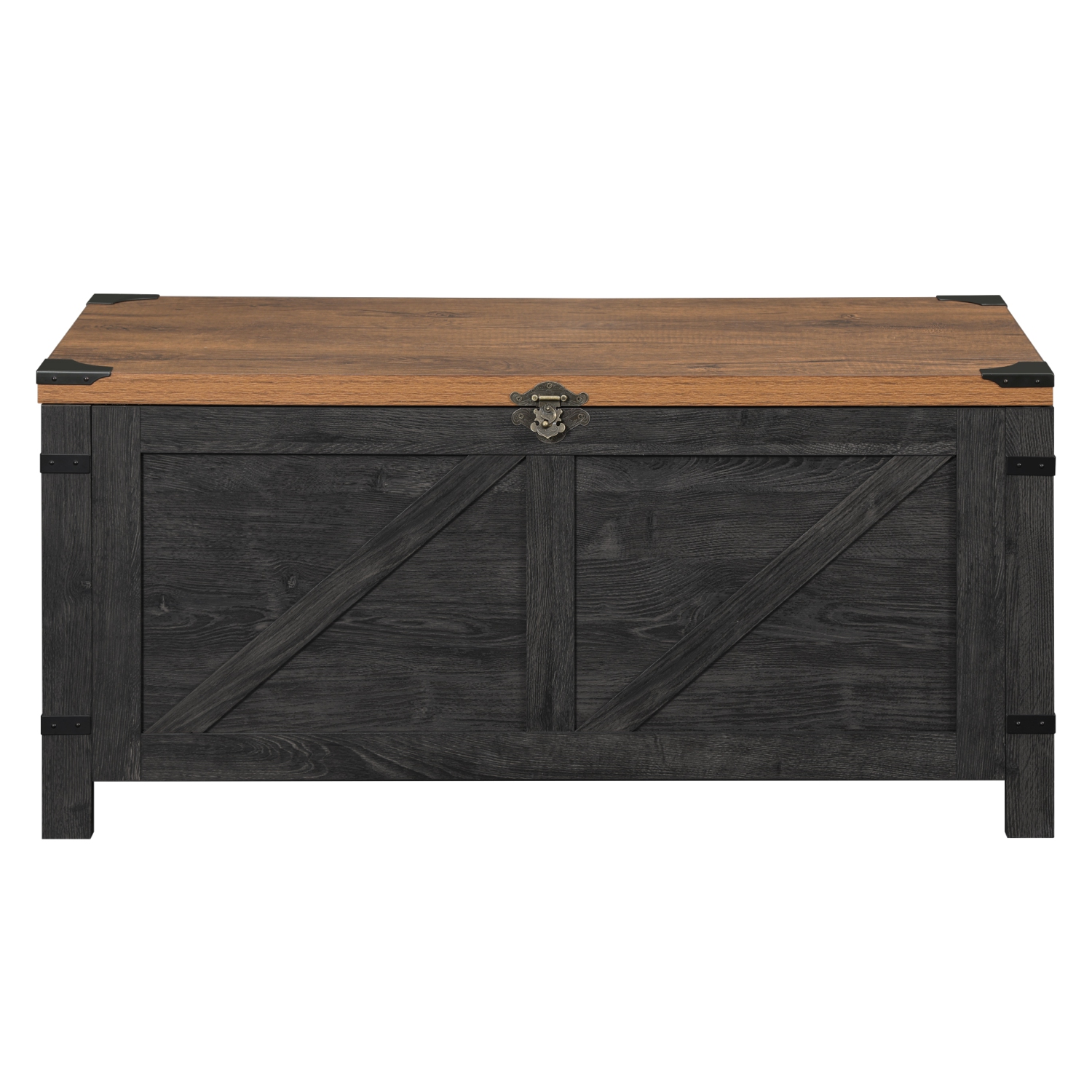 WAMPAT Lift Top Coffee Table for Living Room,Farmhouse Coffee Table with Hidden Storage,Small Accent Furniture with Mesh Cabinet and Rustic Lock,Dark
