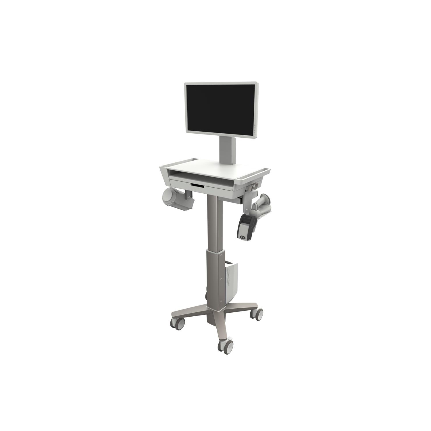 Chariot médical mince et léger 2,0 LCD CareFit d'Ergotron - Blanc - Gris chaud