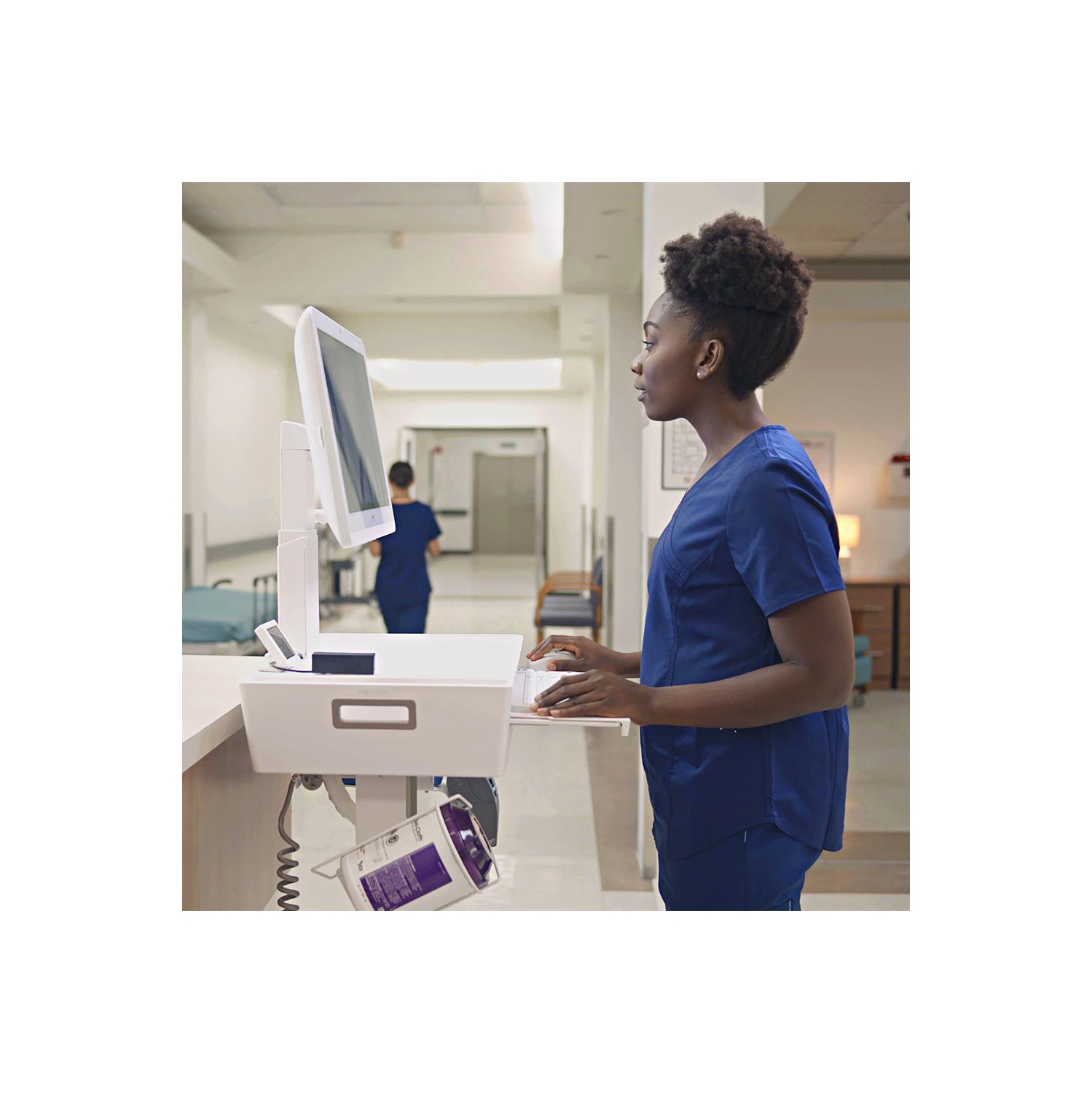 Chariot médical mince et léger 2,0 LCD CareFit d'Ergotron - Blanc - Gris chaud