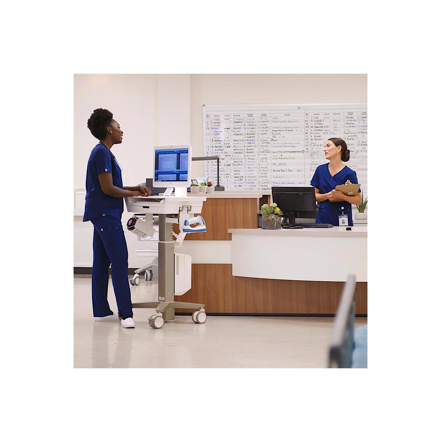 Chariot médical mince et léger 2,0 LCD CareFit d'Ergotron - Blanc - Gris chaud