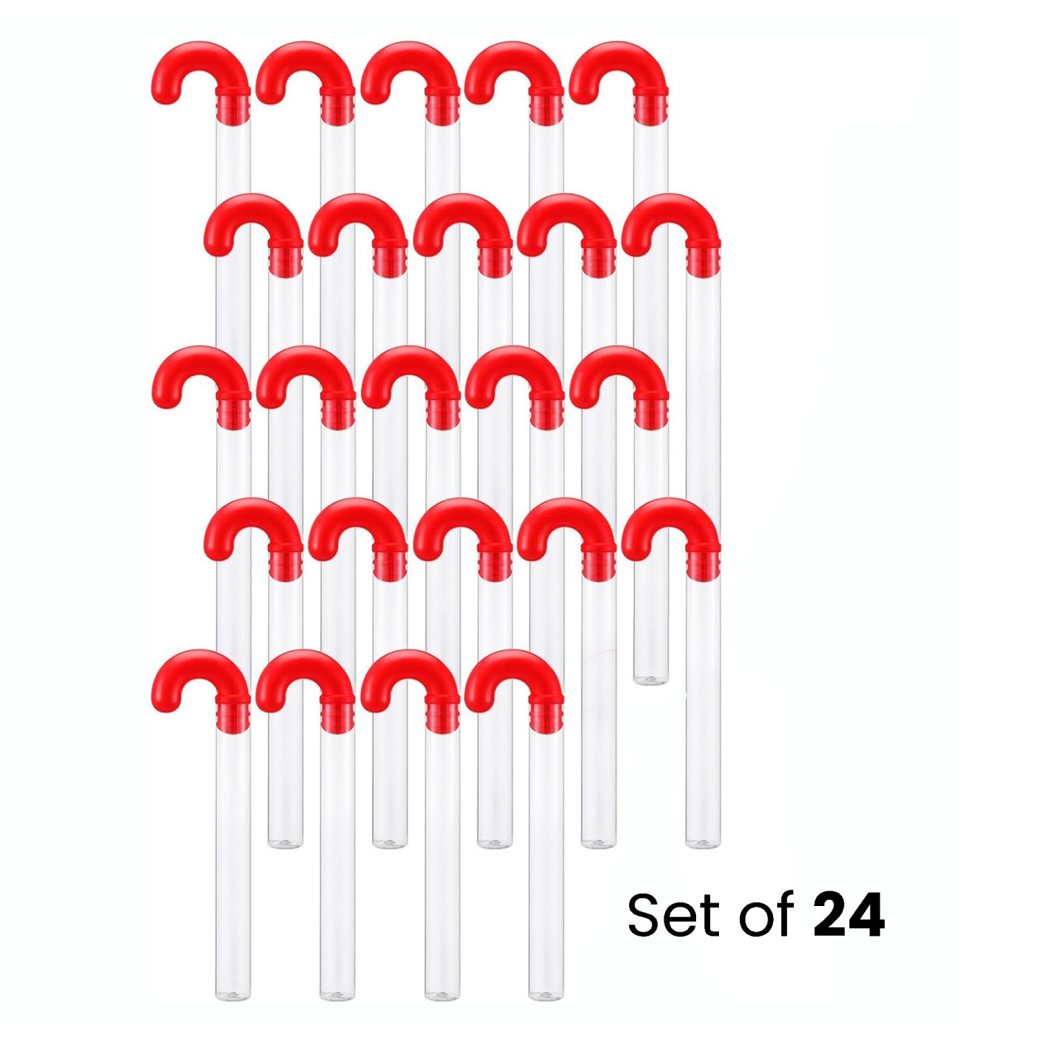 Grands tubes de Noël en forme de canne de Noël - 16&nbsp;po - Ensemble de 24