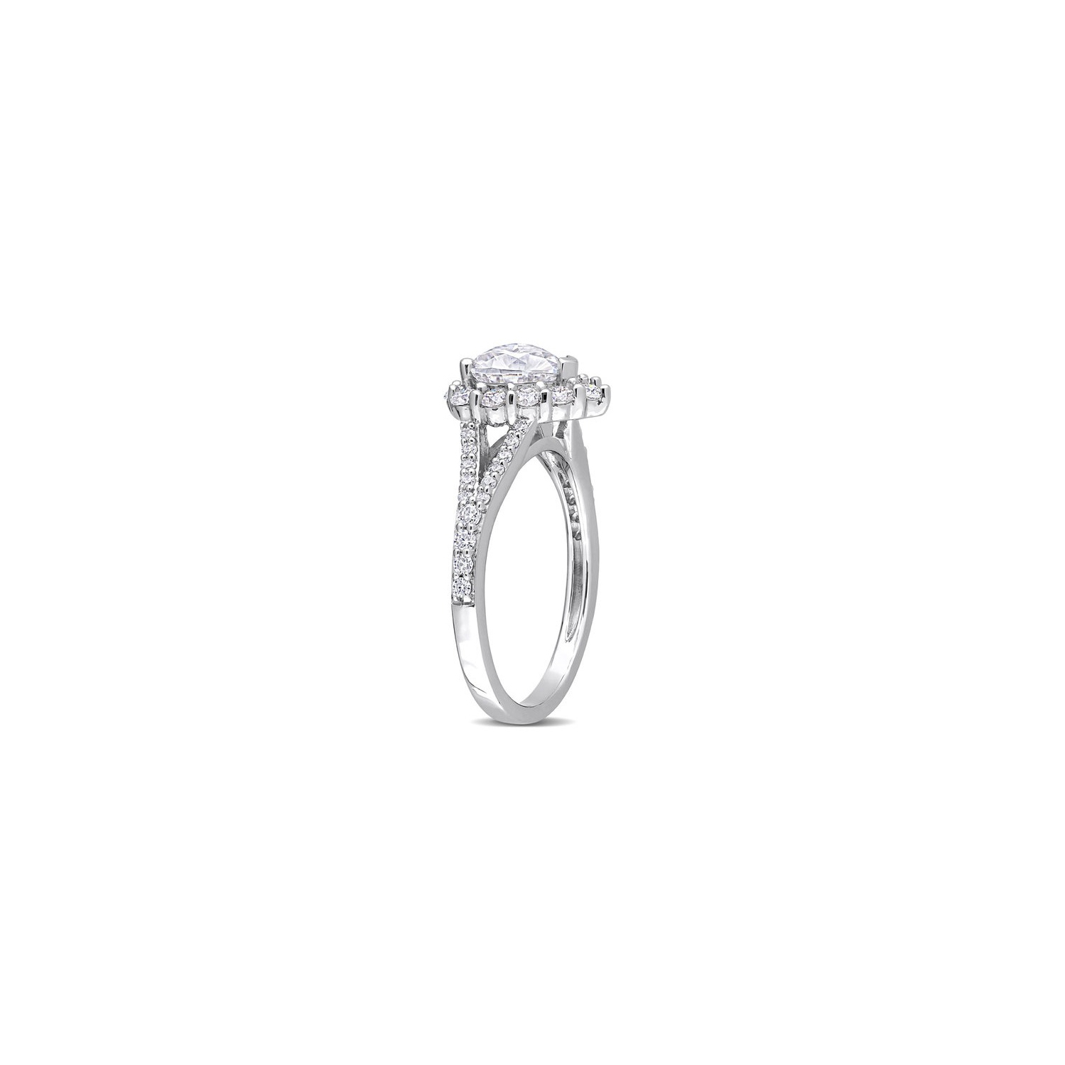 Bague de fiançailles en argent sterling avec moissanite synthétique en forme de coeur 1.57&nbsp;carat