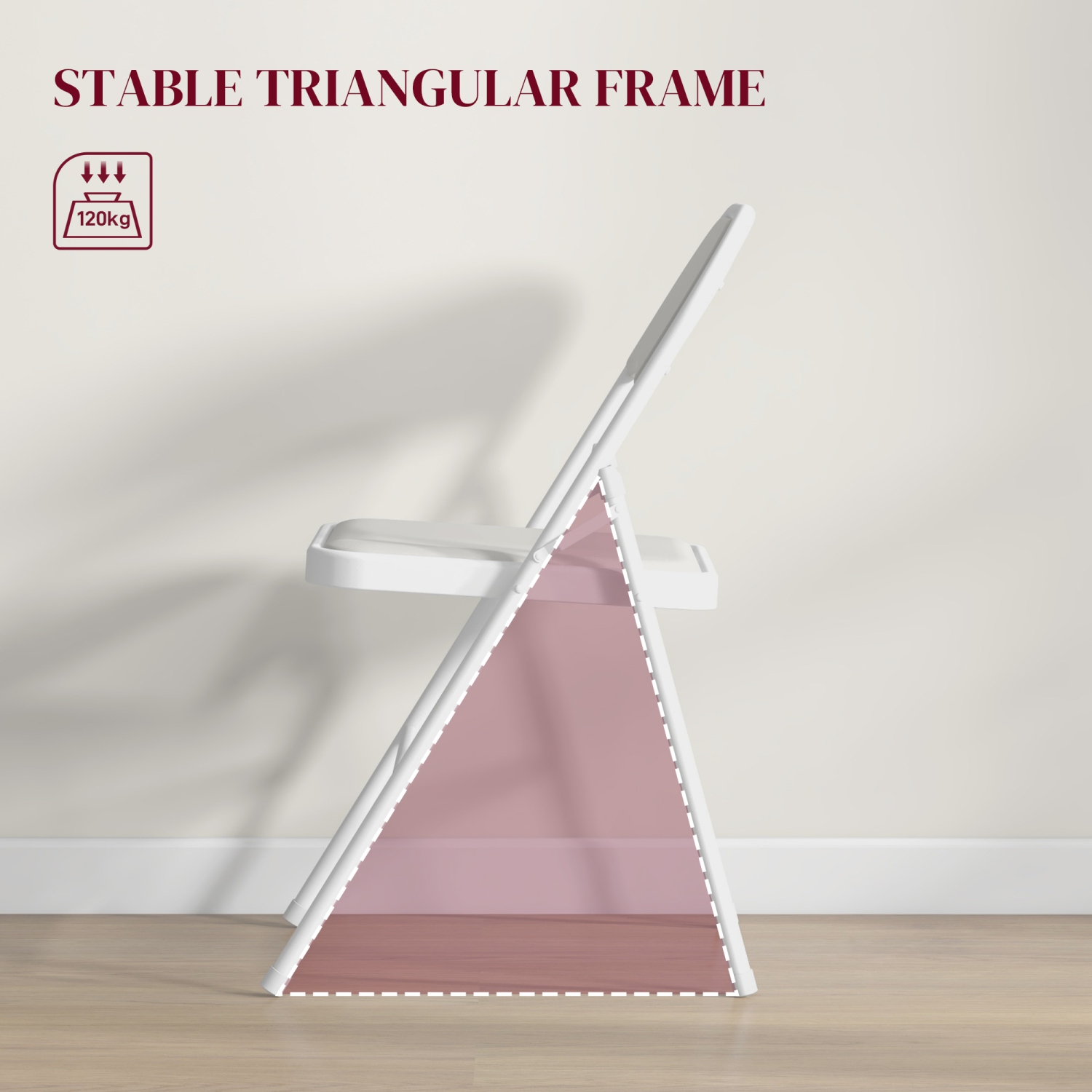 HOMCOM – Chaises pliantes en métal, ensemble de 2 chaises pliantes en cuir PU rembourré, intérieur avec coussin pour salle d'attente de bureau, blanc