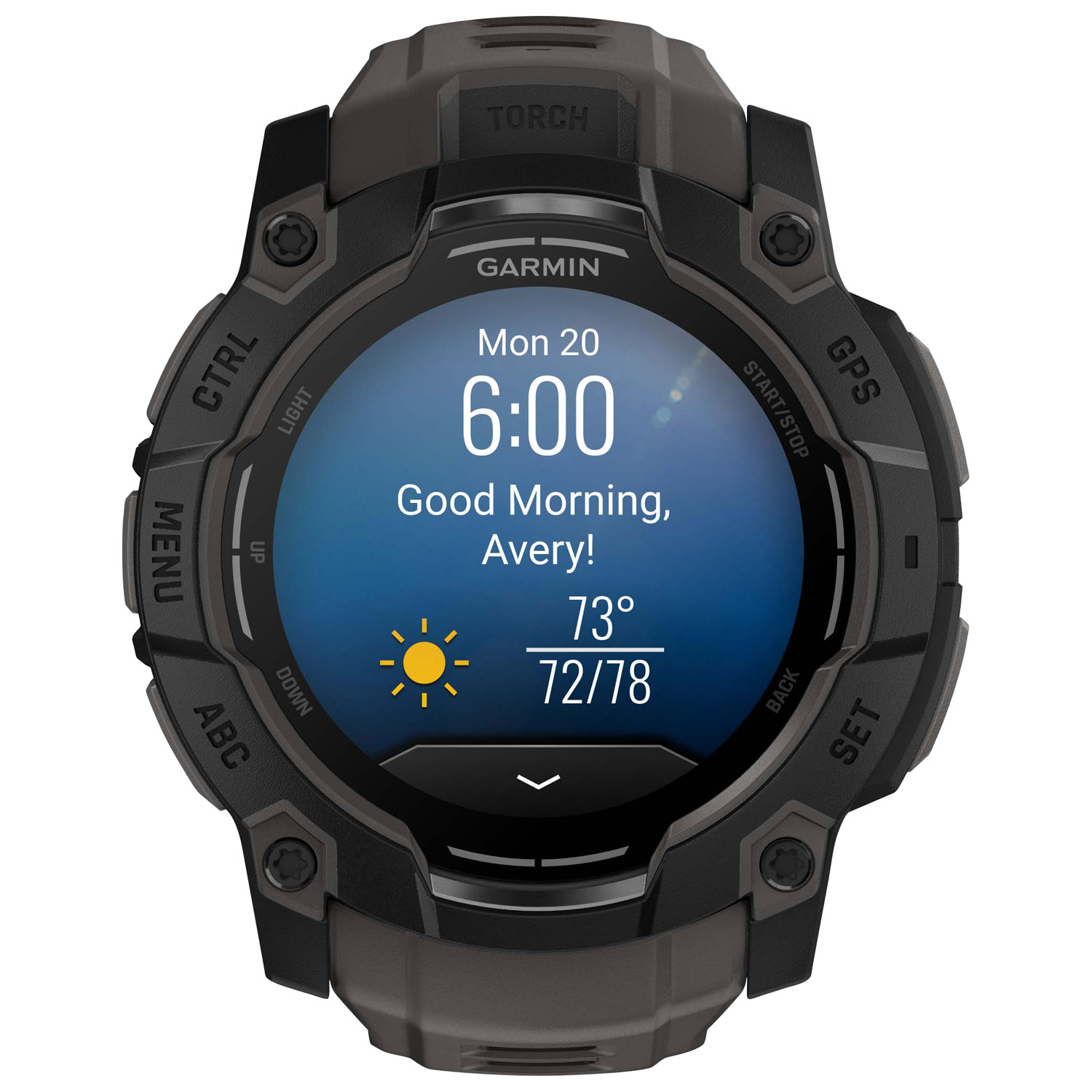 Garmin Instinct 3 AMOLED 50mm Bluetooth Multisport Smartwatch - Black/Charcoal