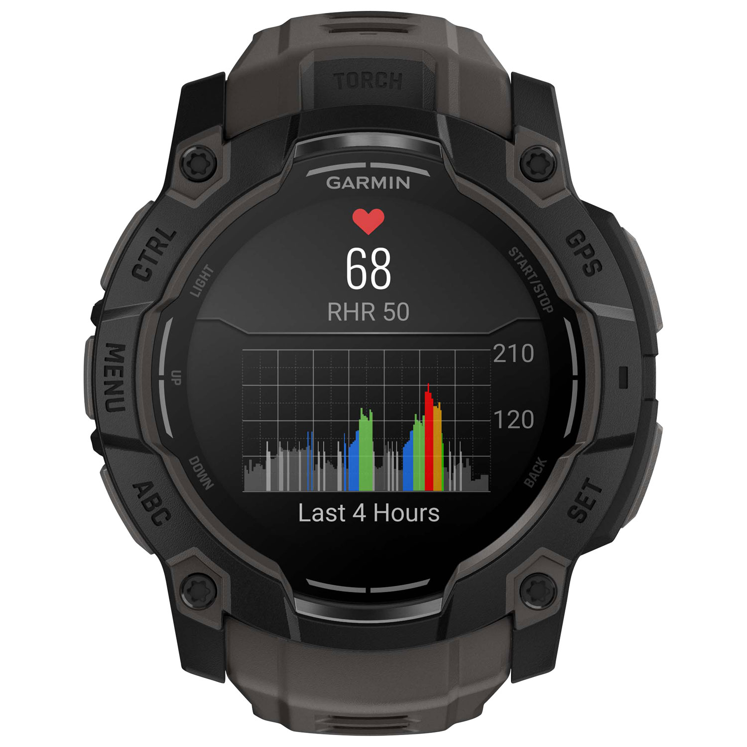 Garmin Instinct 3 AMOLED 50mm Bluetooth Multisport Smartwatch - Black/Charcoal
