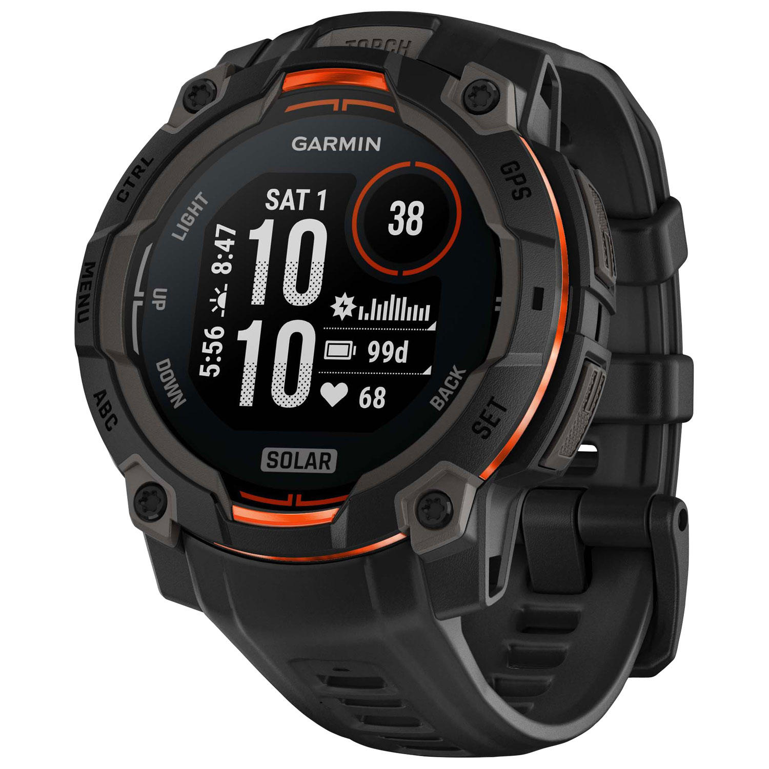 Garmin Instinct 3 Solar 45mm Bluetooth Multisport Smartwatch - Black