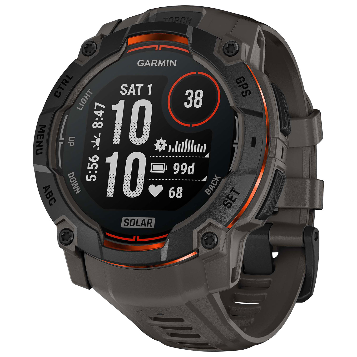 Montre intelligente multisport Bluetooth de 50 mm Instinct 3 Solar de Garmin - Noir/Anthracite
