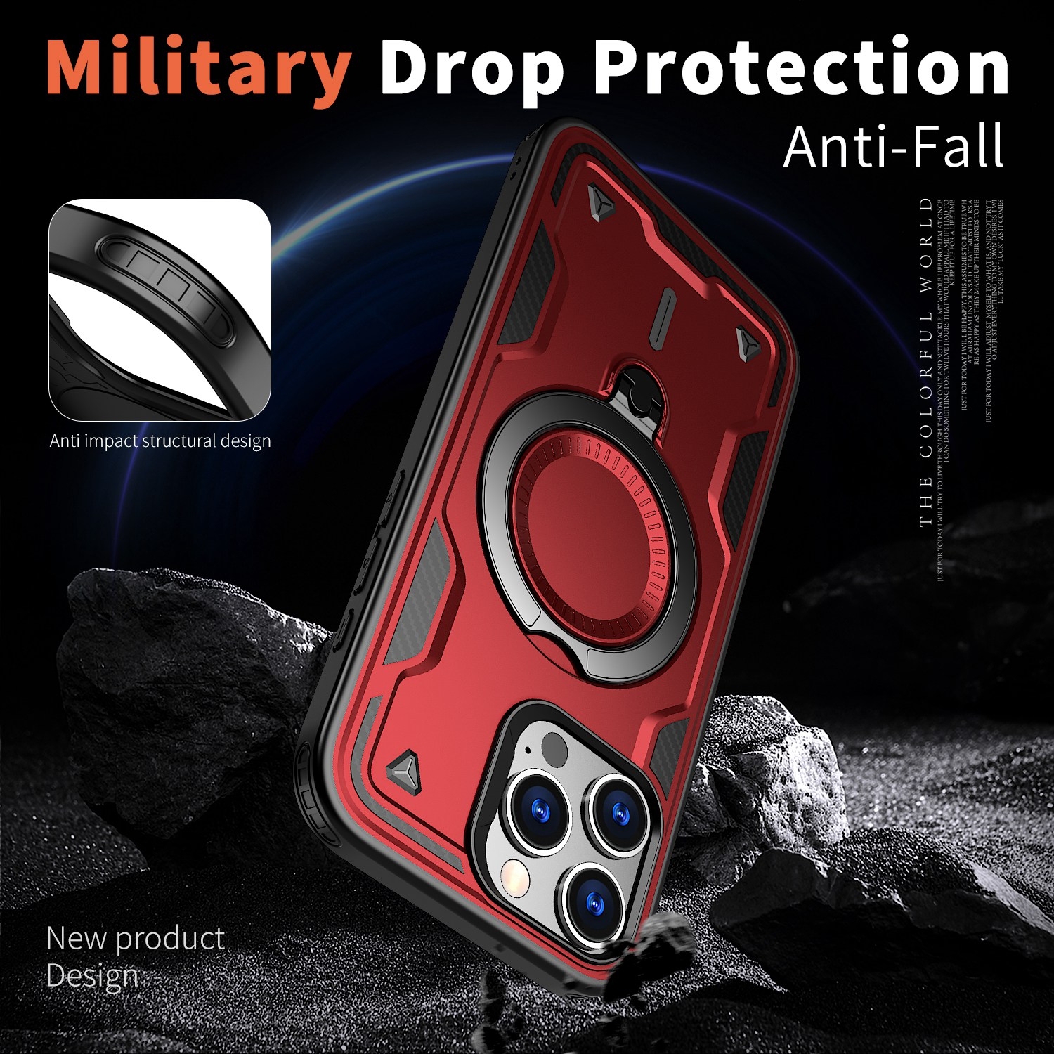 XCRS Defender Case Magsafe Cover, Magnetic Metal Kickstand Ring Holder Case for Apple iPhone 15 Pro Max 2023