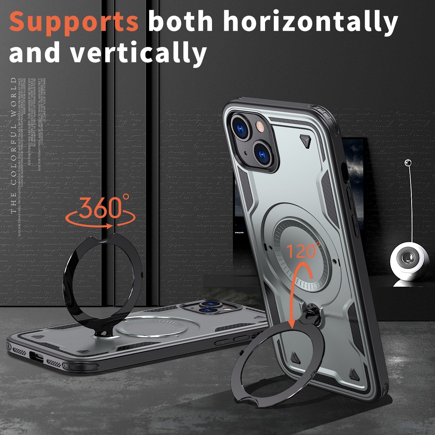 XCRS Defender Case Magsafe Cover, Magnetic Metal Kickstand Ring Holder Case for Apple iPhone 15 2023