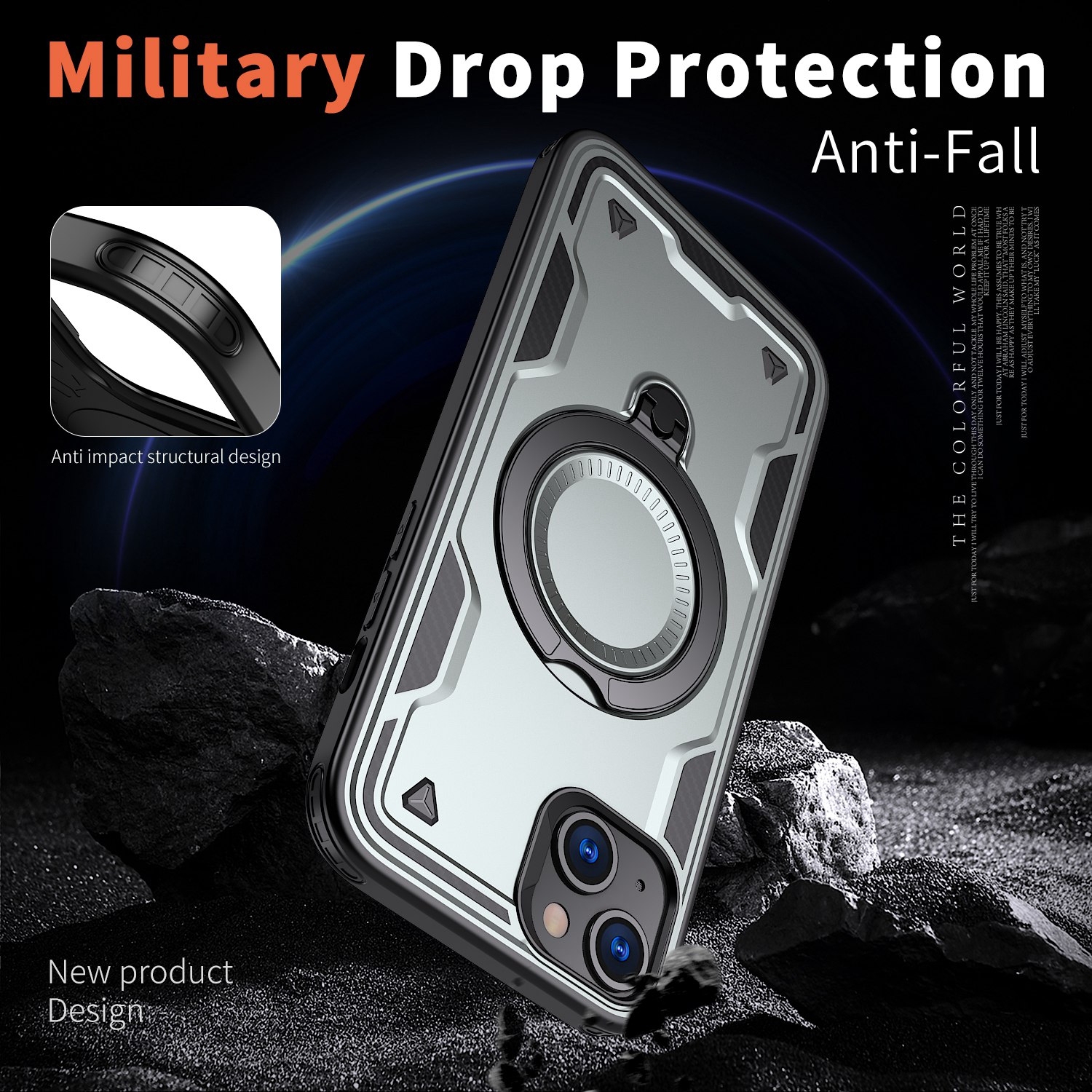 XCRS Defender Case Magsafe Cover, Magnetic Metal Kickstand Ring Holder Case for Apple iPhone 15 2023