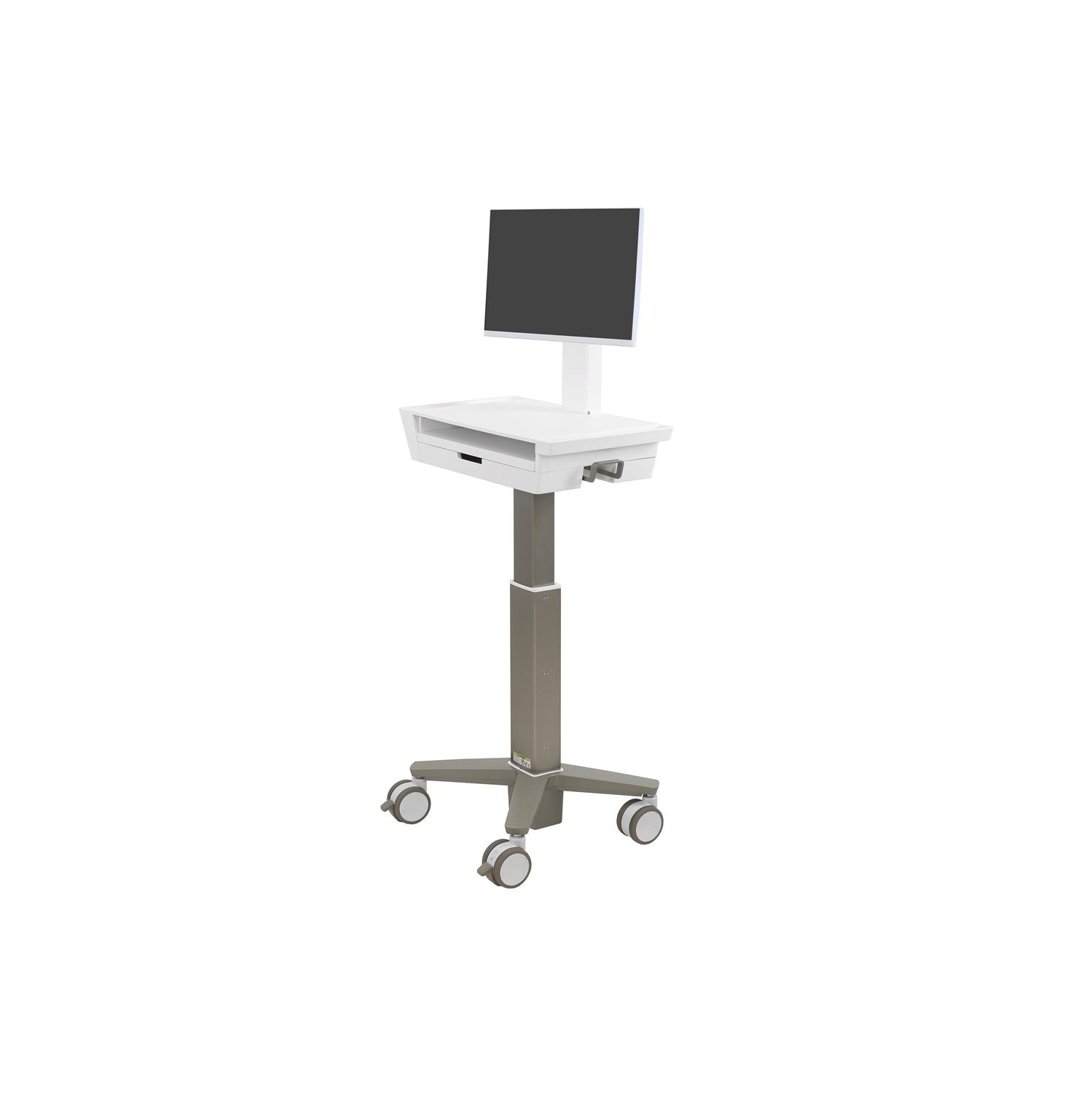 Ergotron CareFit Light-Duty Slim 2.0 LCD Medical Cart with 1 Drawer - White/Warm Grey -