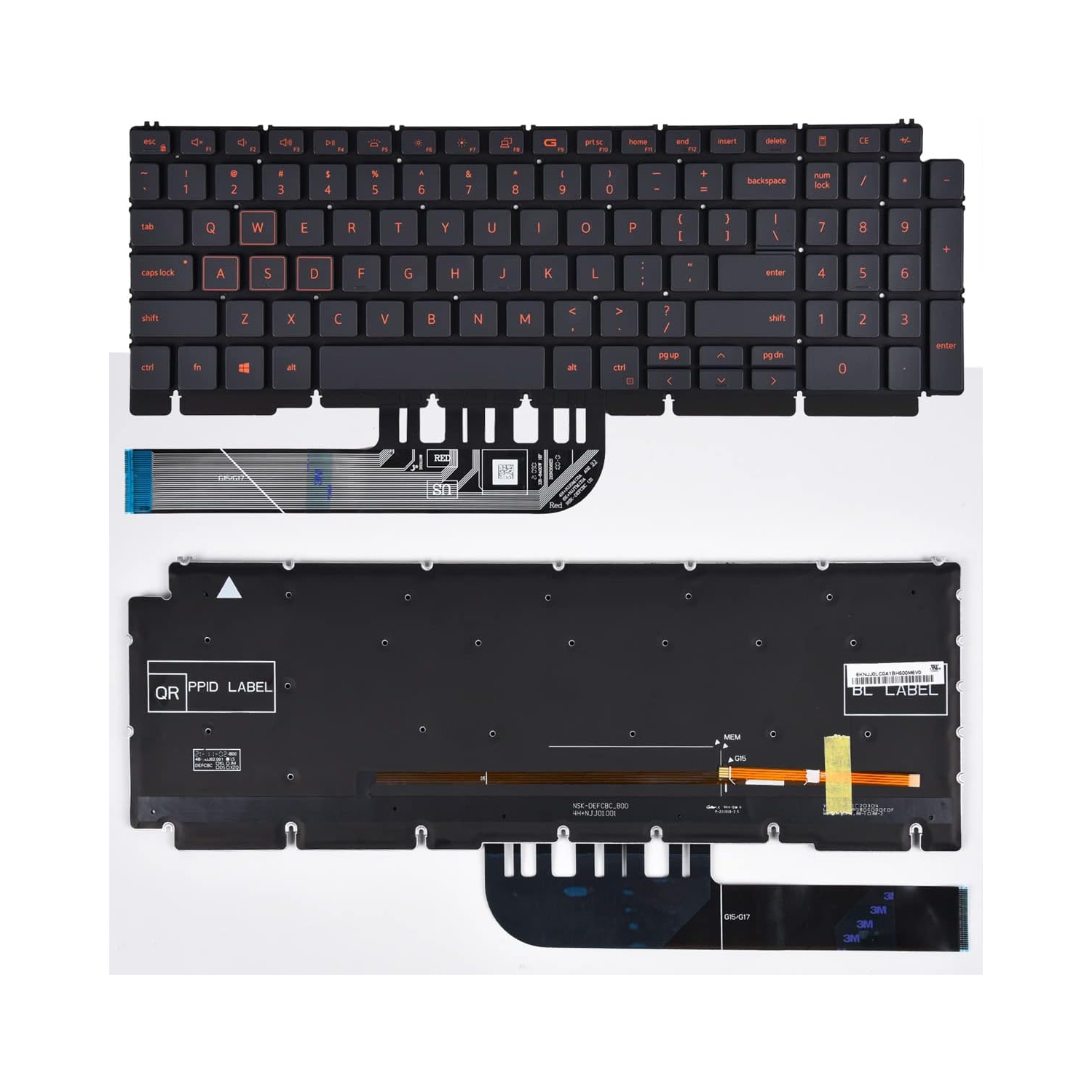 LIXSUNTEK Replacement Keyboard for Dell G15 5510 5511 5515 & G15 5520 5521 5525 Series Game Laptop, Dell G15 5510 5511 5515 Replacement Keyboard with