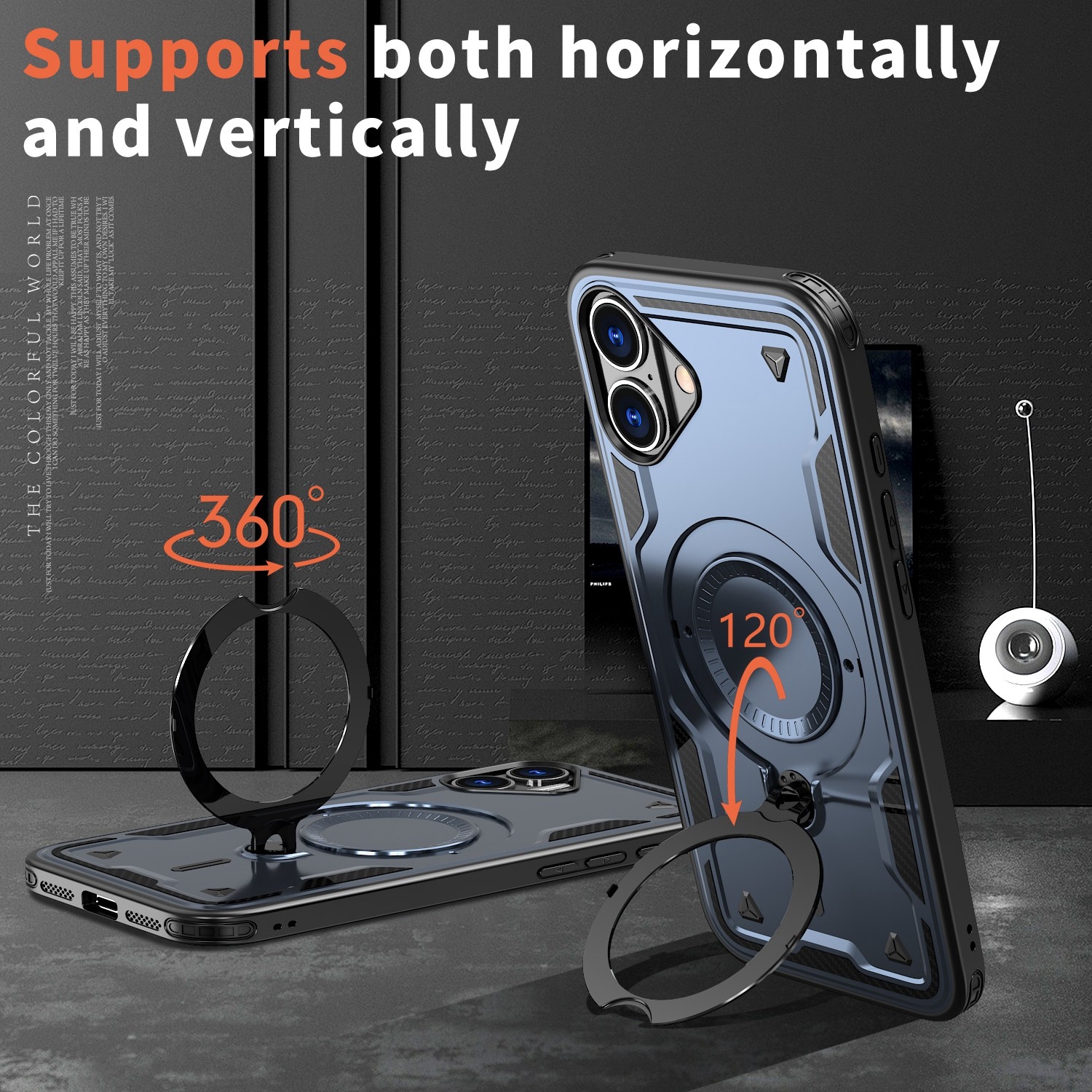 XCRS Defender Case Magsafe Cover, Magnetic Metal Kickstand Ring Holder Case for Apple iPhone 16 2024