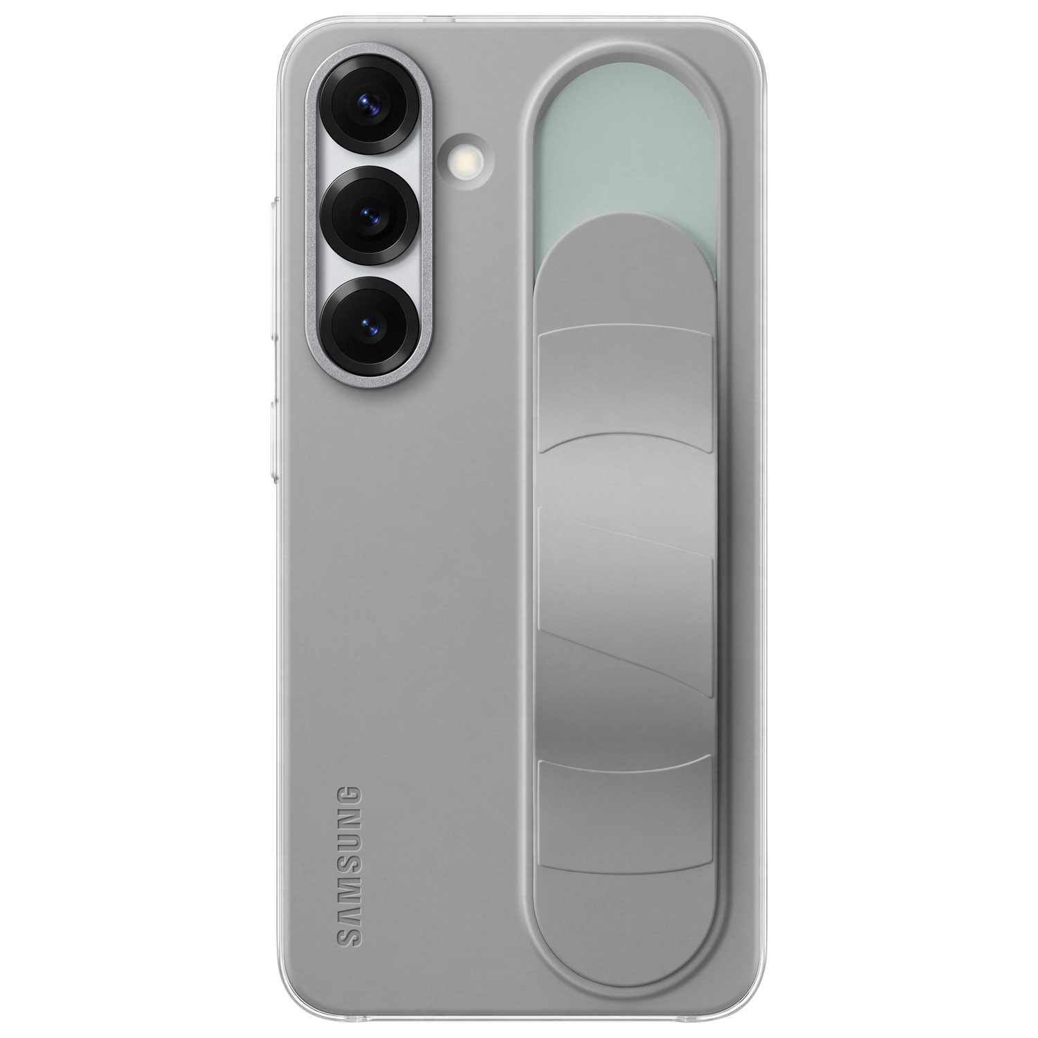 Étui rigide ajusté Standing Grip de Samsung pour Galaxy S25 - Gris