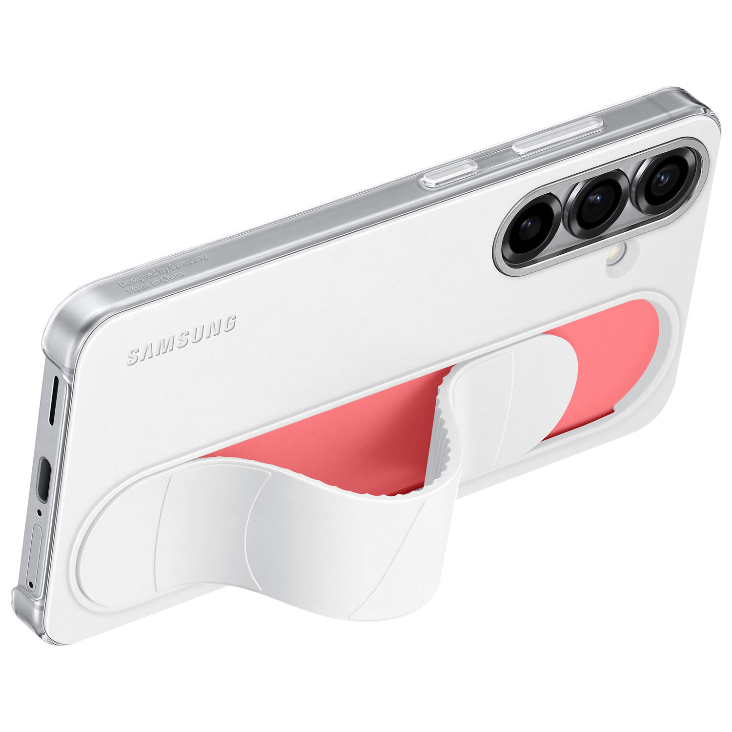Étui rigide ajusté Standing Grip de Samsung pour Galaxy S25 - Blanc