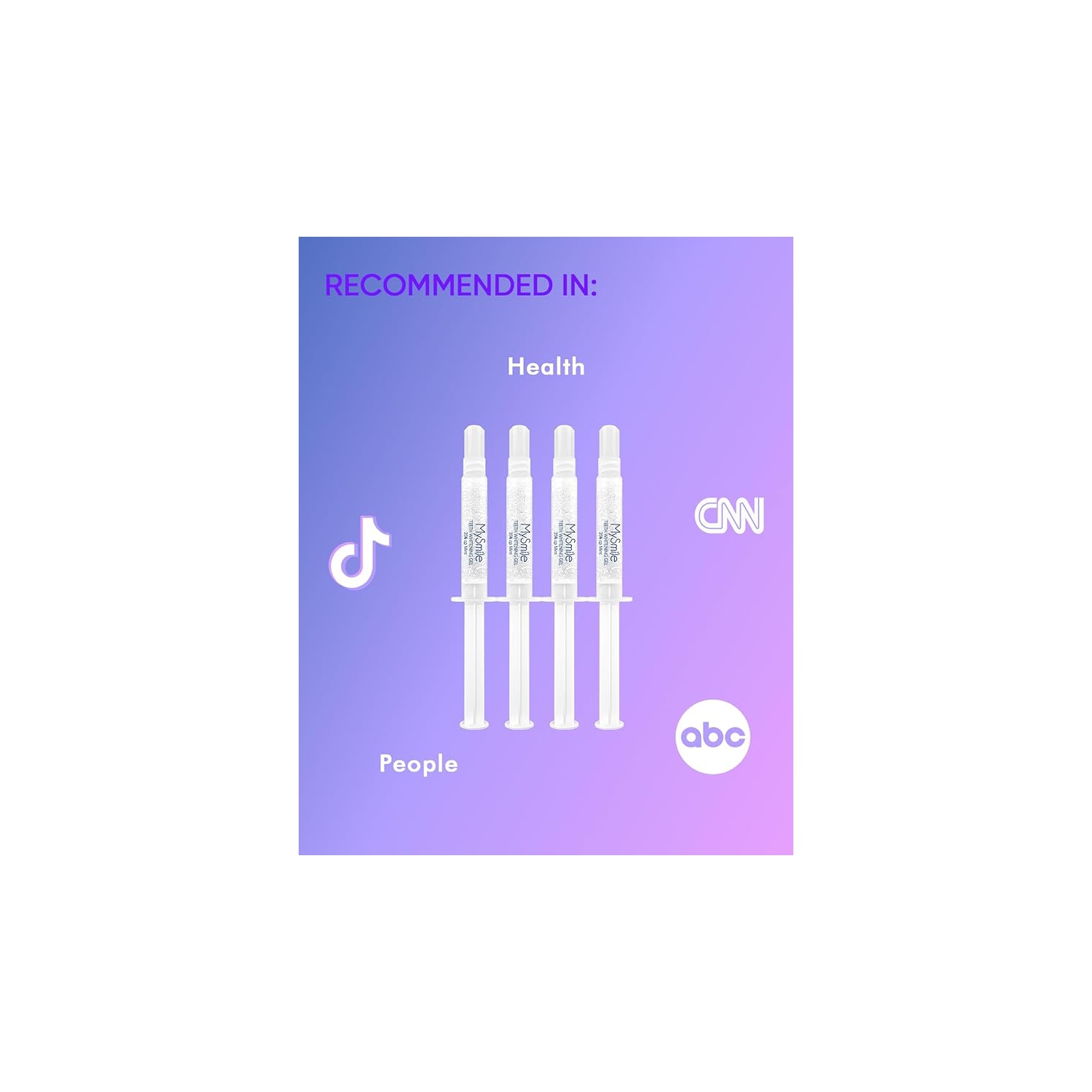 MySmile 4Pcs 35% Non-Sensitive Teeth Whitening Gel Refill Pack Kit- Effective Painless Carbamide Peroxide Enamel Safety Mint Flavor Teeth Whitener