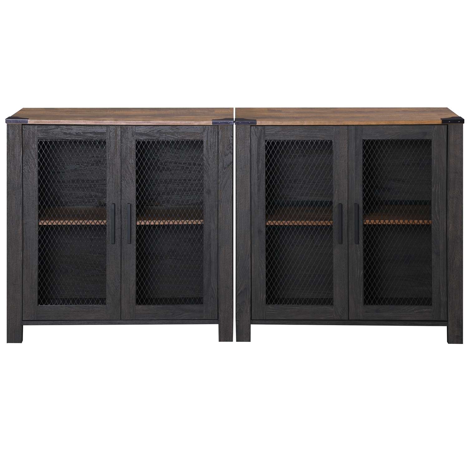 Sideboard Buffet Cabinets with 4-Mesh Door, Kitchen Storage Cabinets with Adjustable Shelf, Wood Coffee Bar Accent Storage Table Cabinet for Dining,