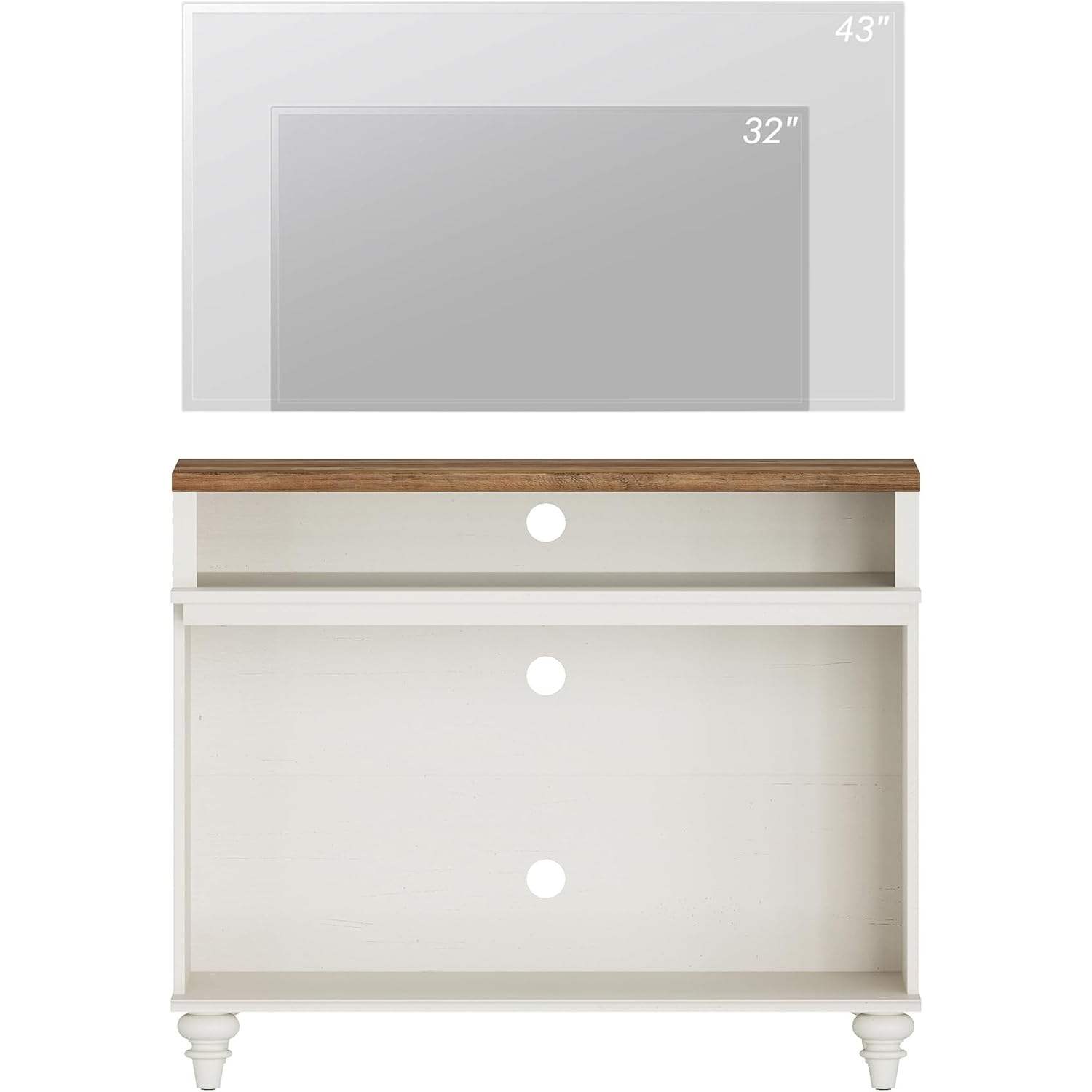 Meuble WAMPAT pour téléviseur de 43 po, petite console multimédia, armoire de rangement pour le salon, table de bout en bois avec tablette de