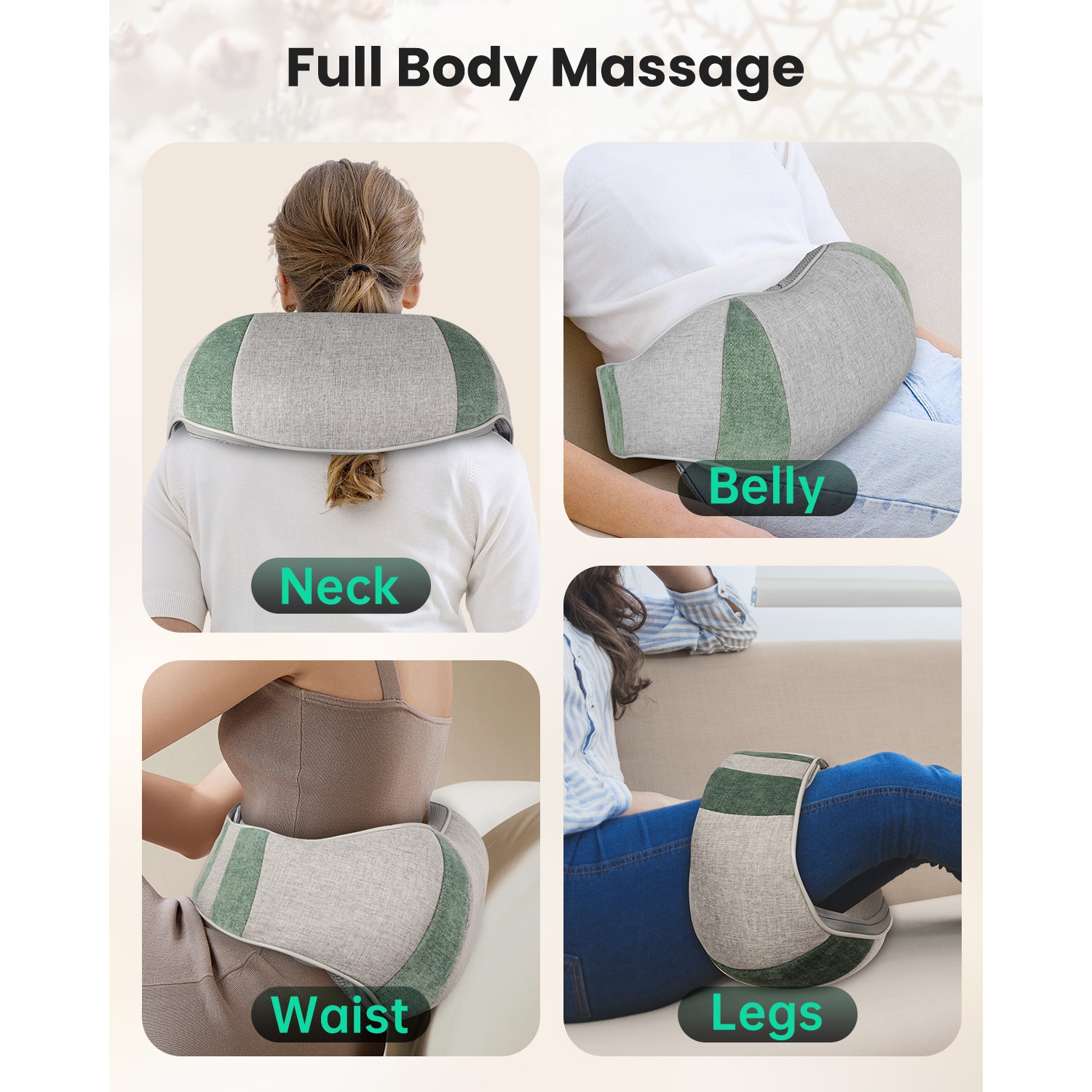 Snailax Neck Massager with Heat, Shiatsu Back Neck and Shoulder Massager, Electric 4D Deep Kneading Massage