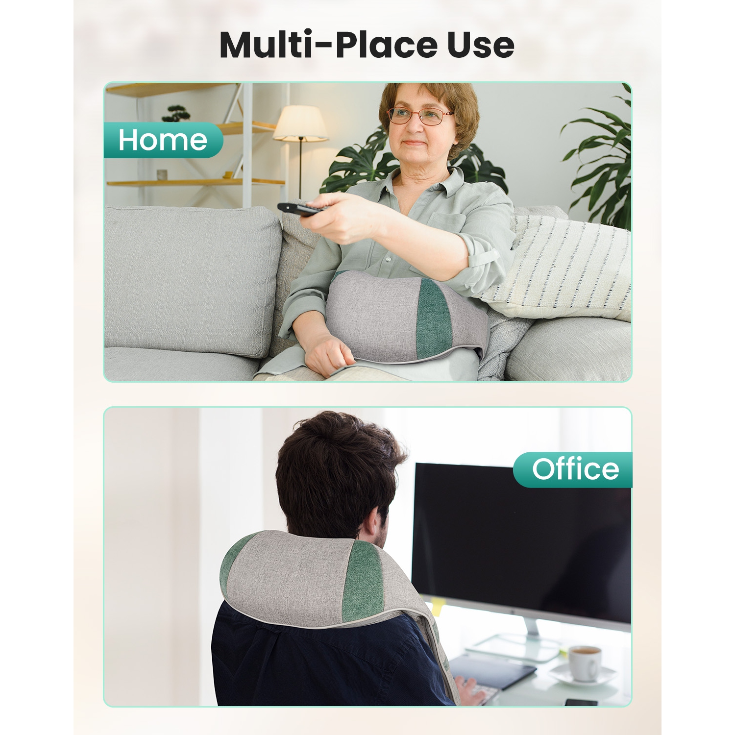 Snailax Neck Massager with Heat, Shiatsu Back Neck and Shoulder Massager, Electric 4D Deep Kneading Massage