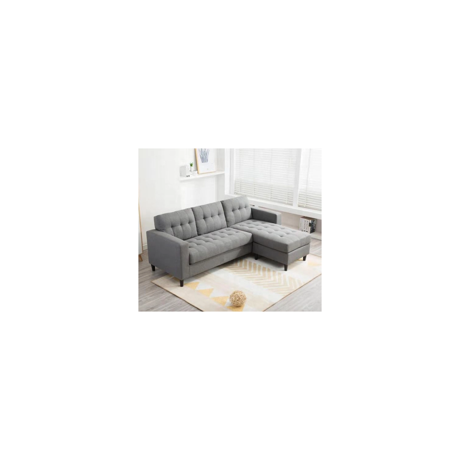Mauritius Reversible Sectional – Light Grey