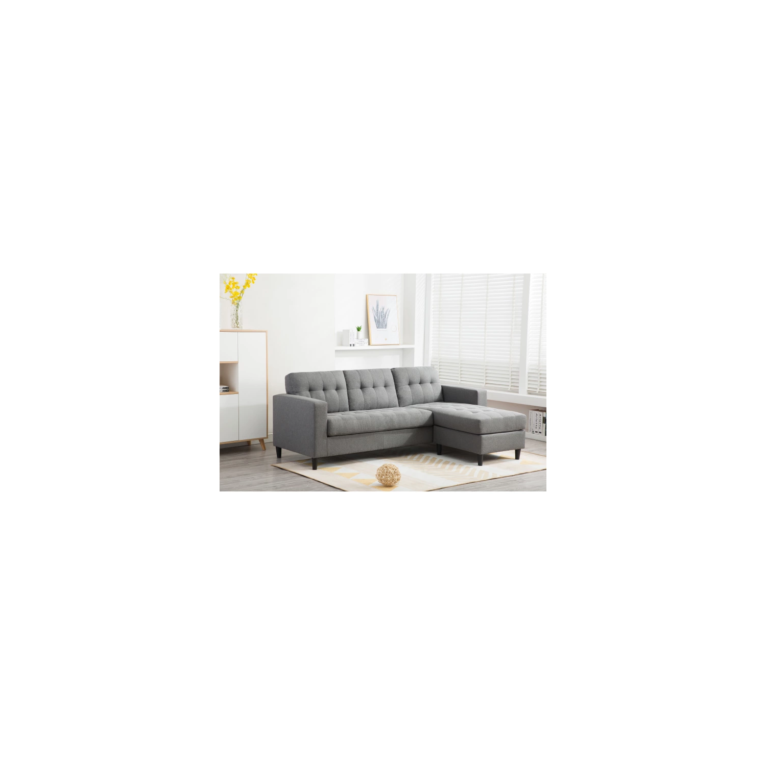 Mauritius Reversible Sectional – Light Grey