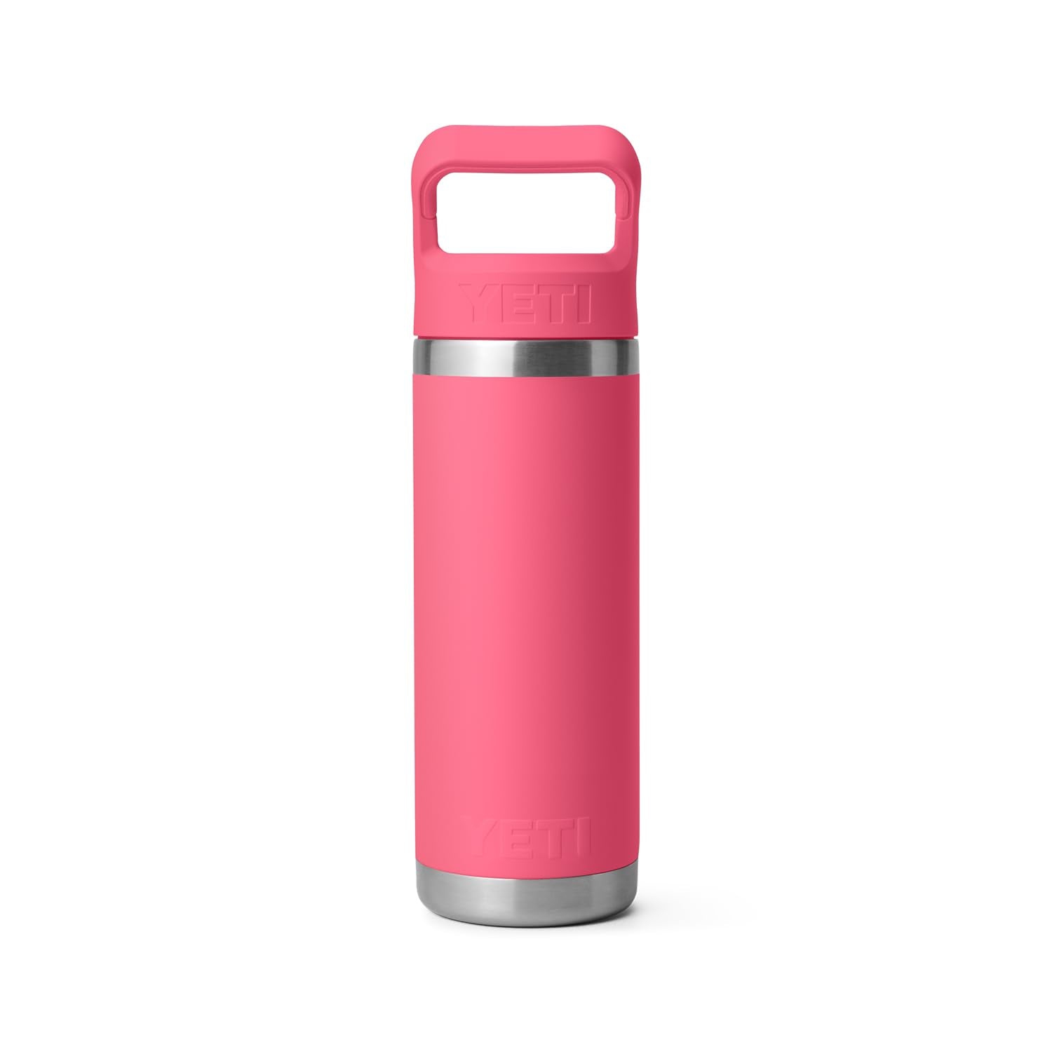 Bouteille 18&nbsp;oz YETI Rambler, isolée sous vide, acier inoxydable avec bouchon à paille, rose tropical