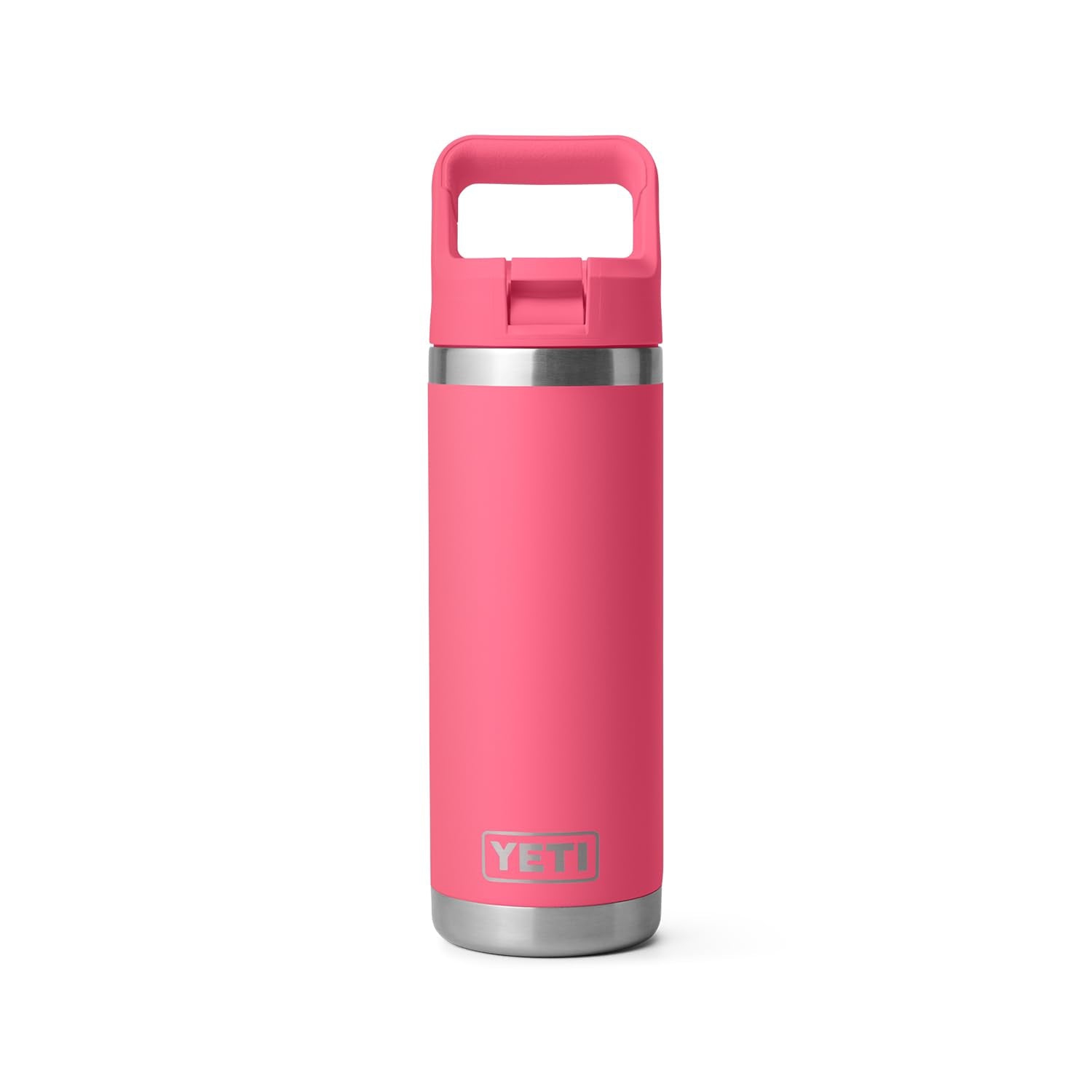 Bouteille 18&nbsp;oz YETI Rambler, isolée sous vide, acier inoxydable avec bouchon à paille, rose tropical