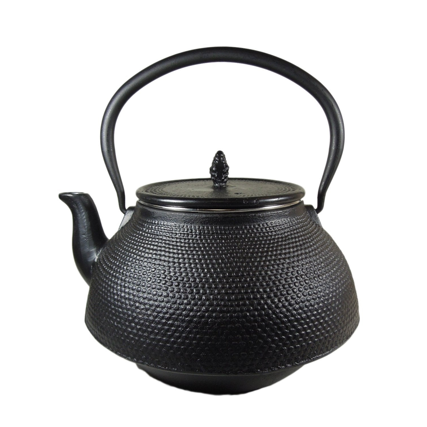 Cuisiland Large 66 OZ Hobnail Cast Iron Teapot Enameled Interior and Stainless Steel Infuser