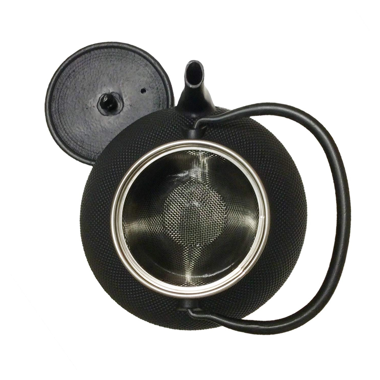 Cuisiland Large 66 OZ Hobnail Cast Iron Teapot Enameled Interior and Stainless Steel Infuser