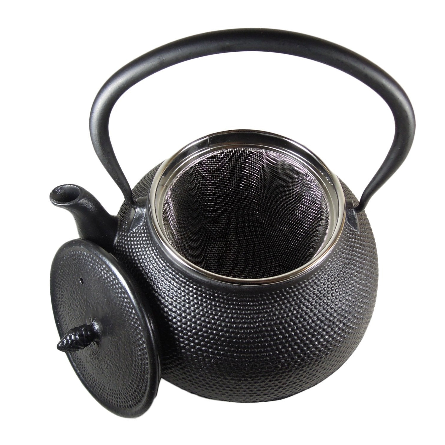 Cuisiland Large 66 OZ Hobnail Cast Iron Teapot Enameled Interior and Stainless Steel Infuser