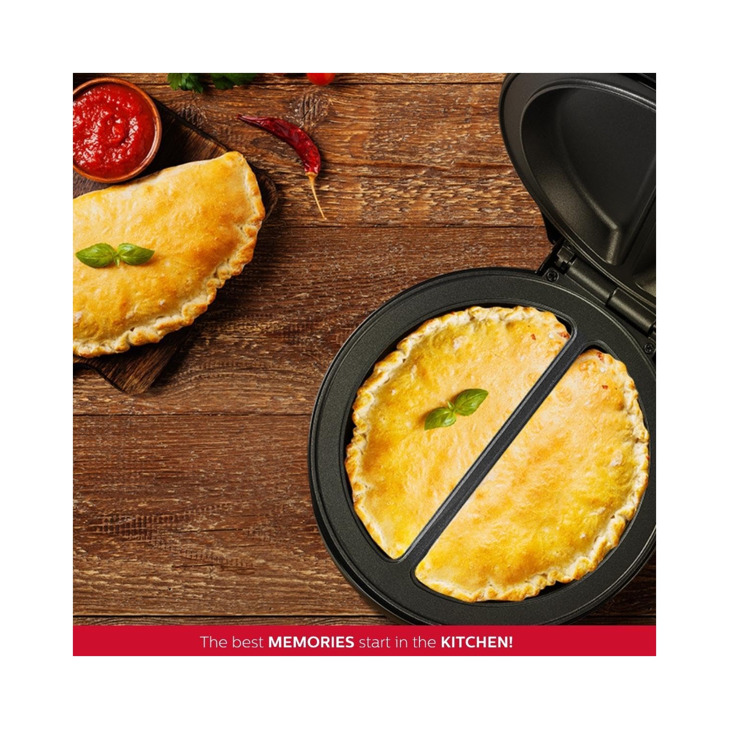 Holstein Housewares - Non-Stick Omelet & Frittata Maker, Black/Stainless Steel - Makes 2 Individual Portions Quick & E..