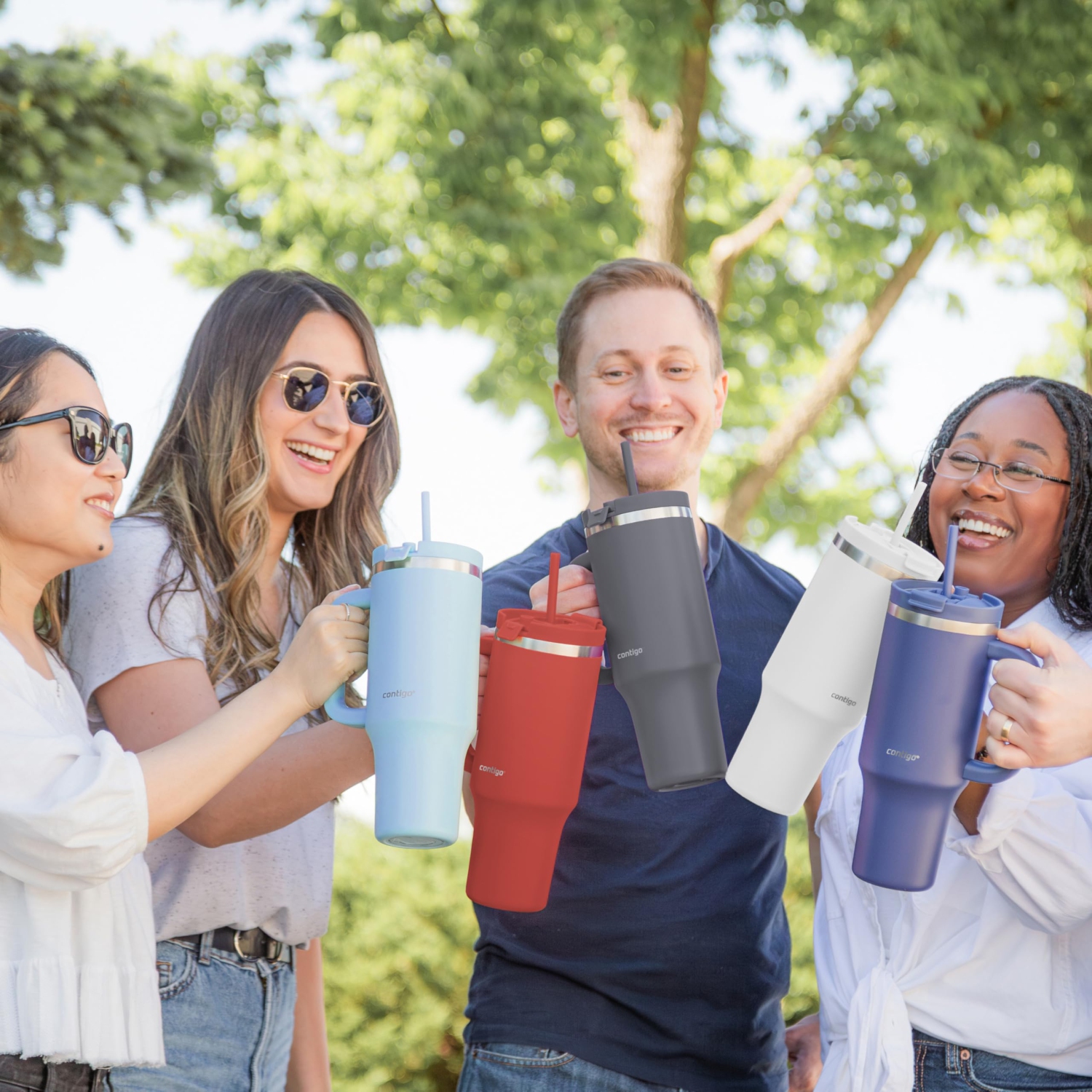 Contigo Streeterville Tumbler, 40 oz, Insulated Stainless Steel Water Bottle with Straw and Leak-Proof Lid, D..