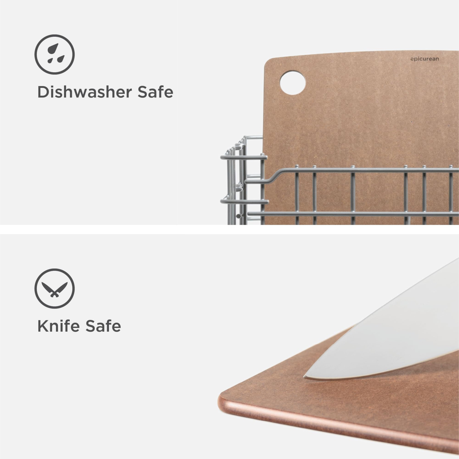 Epicurean Kitchen – Planche à découper, 14,5-po × 11,25-po, muscade