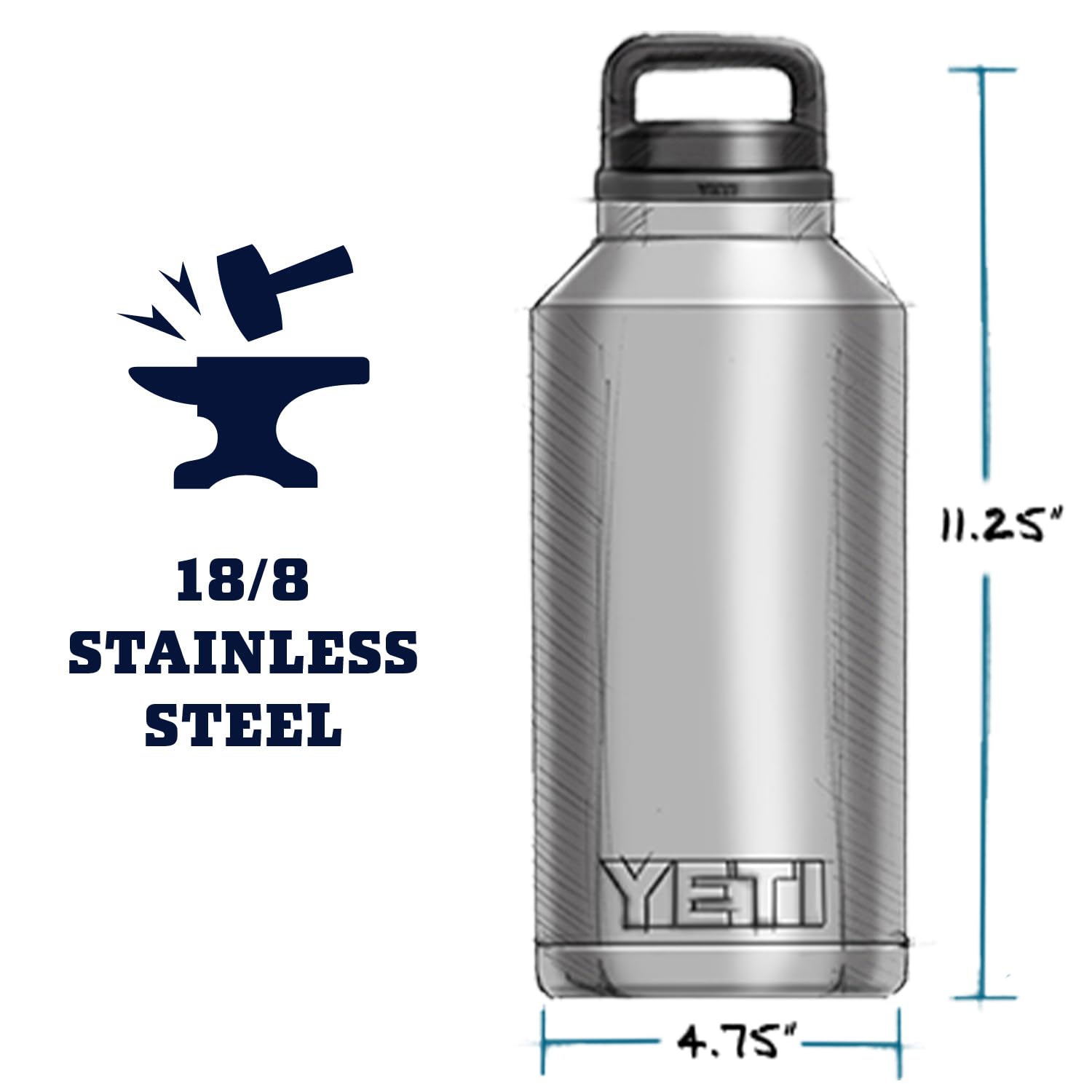 Bouteille 64&nbsp;oz YETI Rambler, isolée sous vide, acier inoxydable avec capuchon, rouge vigne sauvage