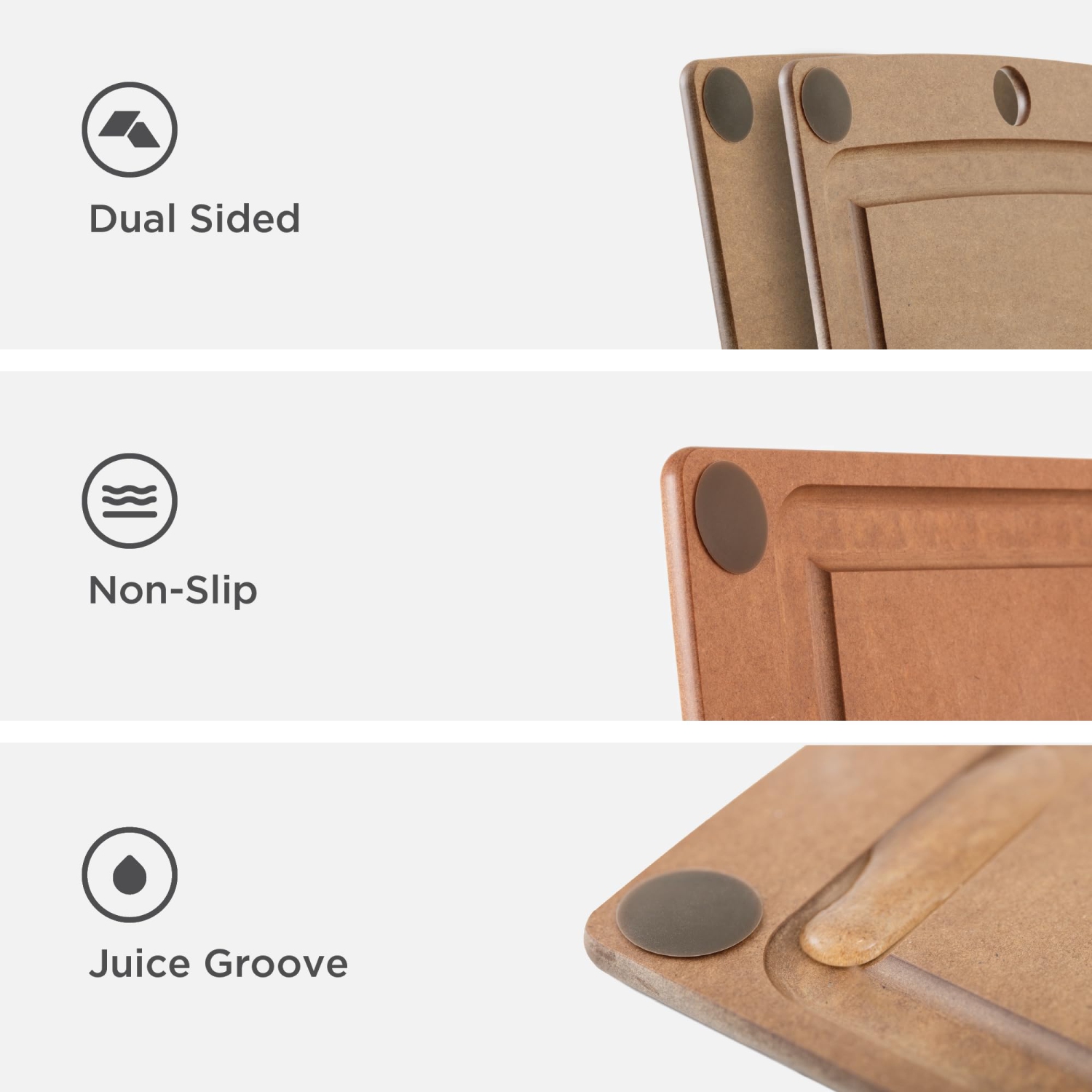 All-in-One 14.5" × 11.25" Cutting Board in Nutmeg