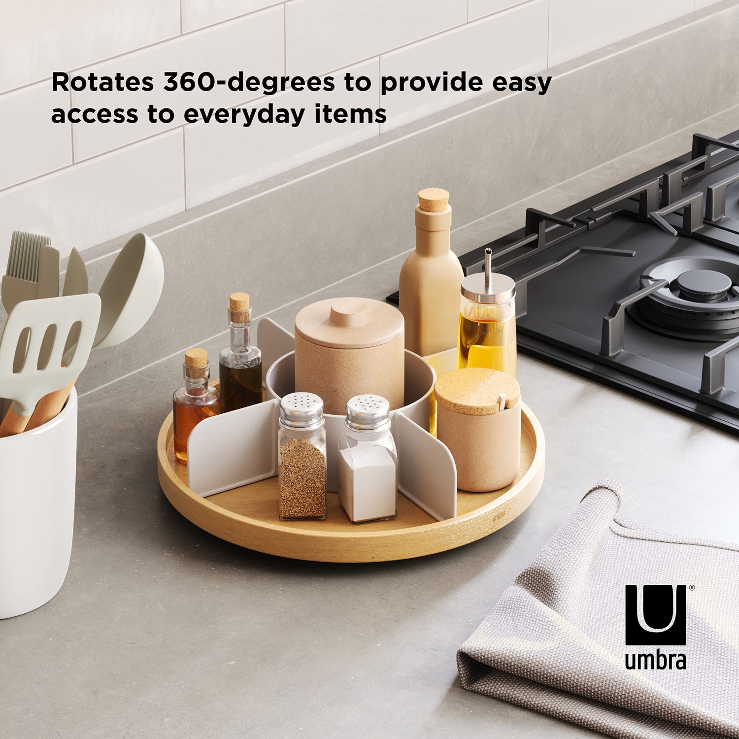 Umbra Bellwood Lazy Susan, Natural/White