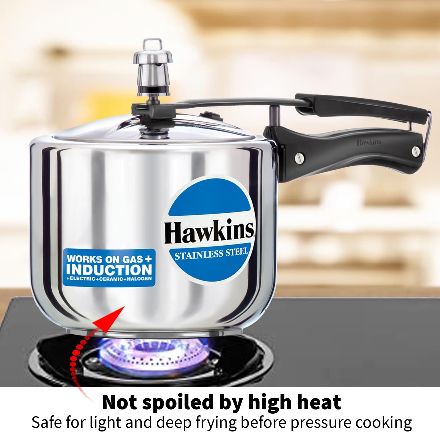 Hawkins B33 Pressure Cooker Stainless Steel, Small, Silver