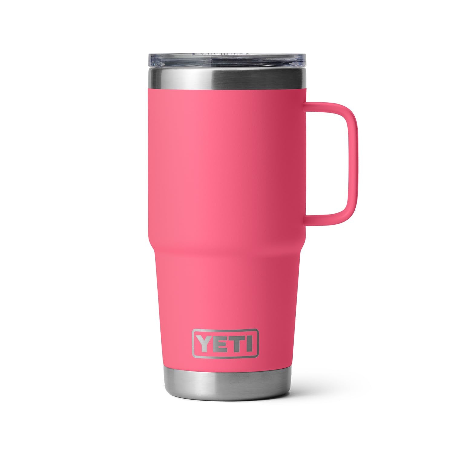 YETI Rambler 20 oz Travel Mug, Stainless Steel, Vacuum Insulated with Stronghold Lid, Tropical Pink