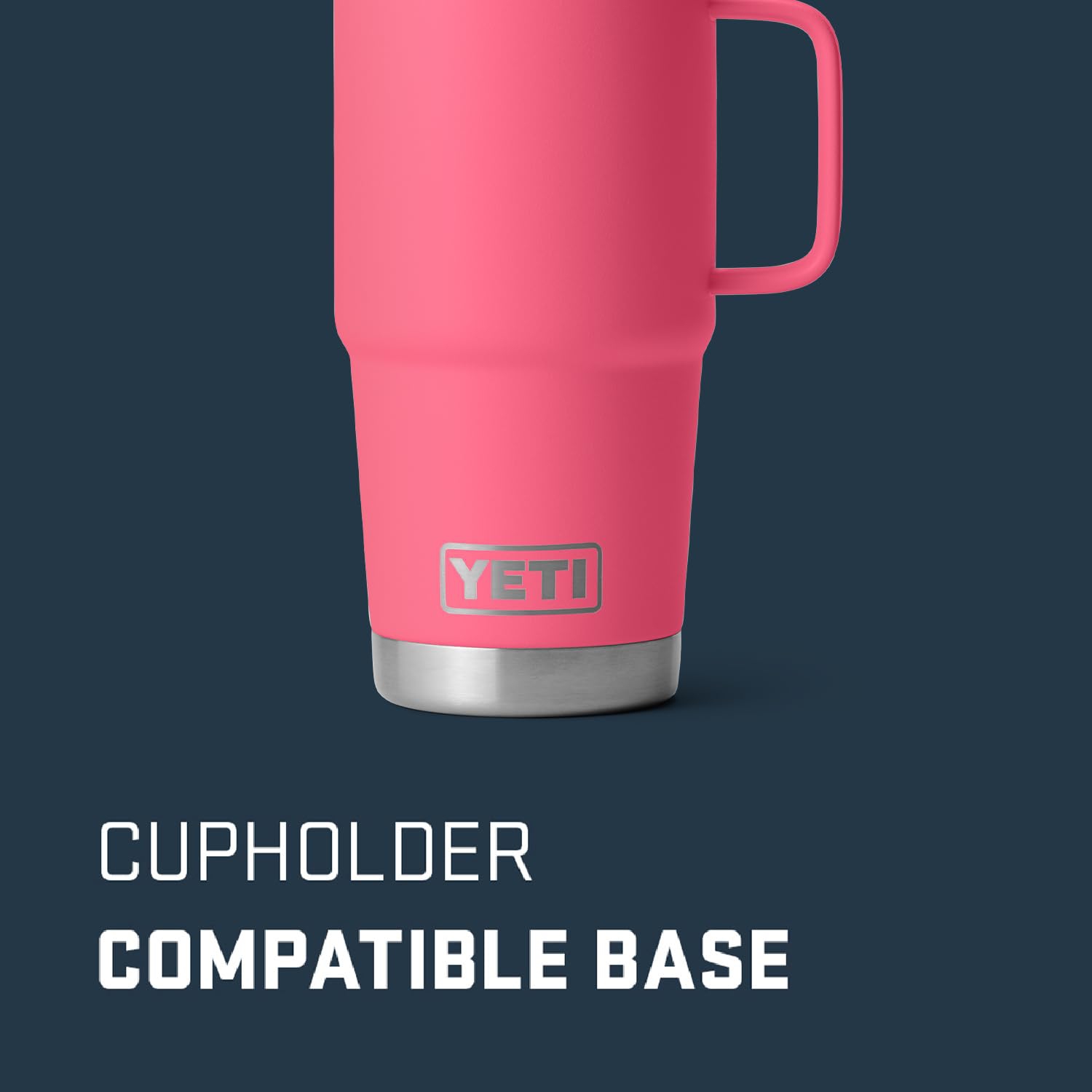 YETI Rambler 20 oz Travel Mug, Stainless Steel, Vacuum Insulated with Stronghold Lid, Tropical Pink