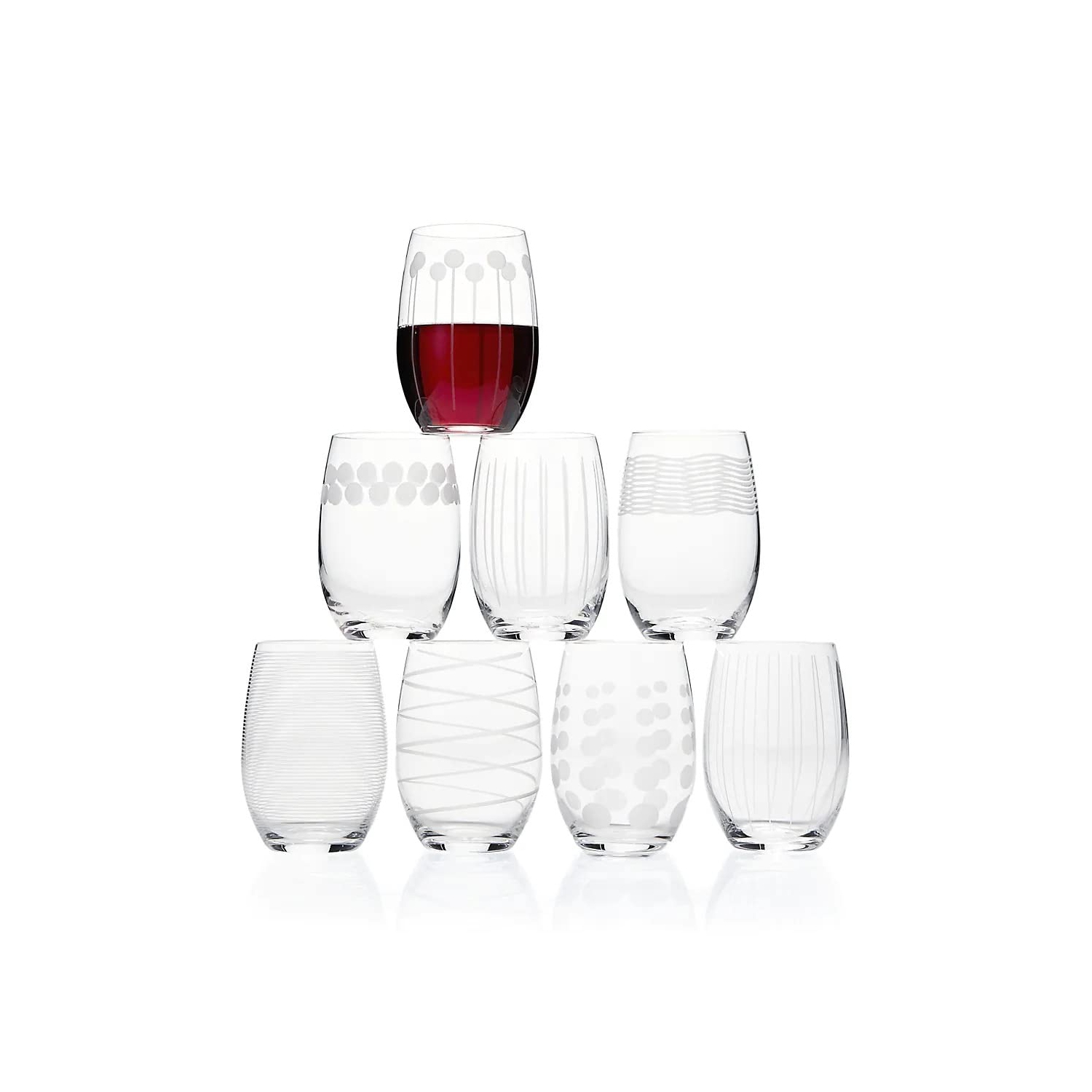 Ensemble de 8 verres à vin sans pied Cheers de Mikasa