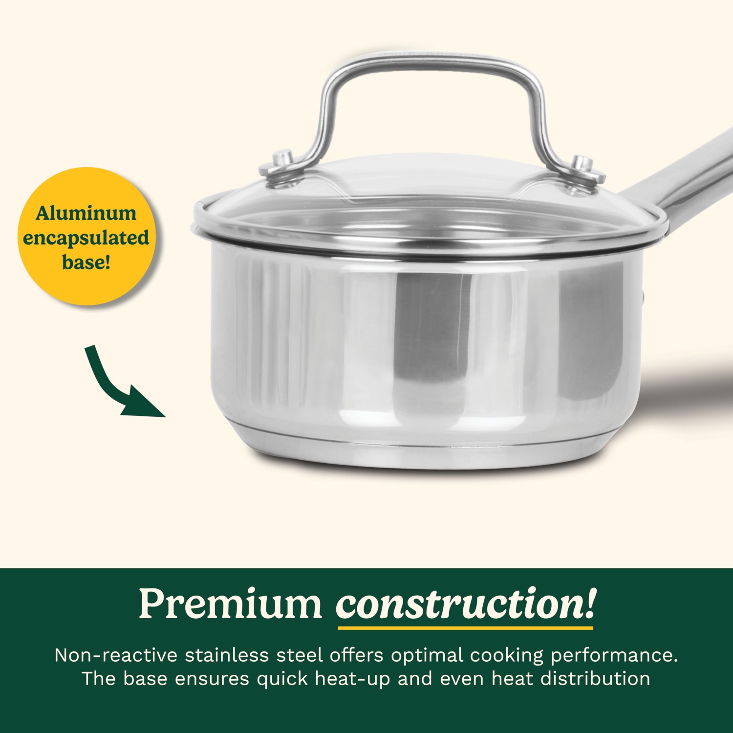 Cuisinart – Casserole de 4 pte en acier inoxydable avec couvercle, poignées à prise froide (7HG194-20EC)