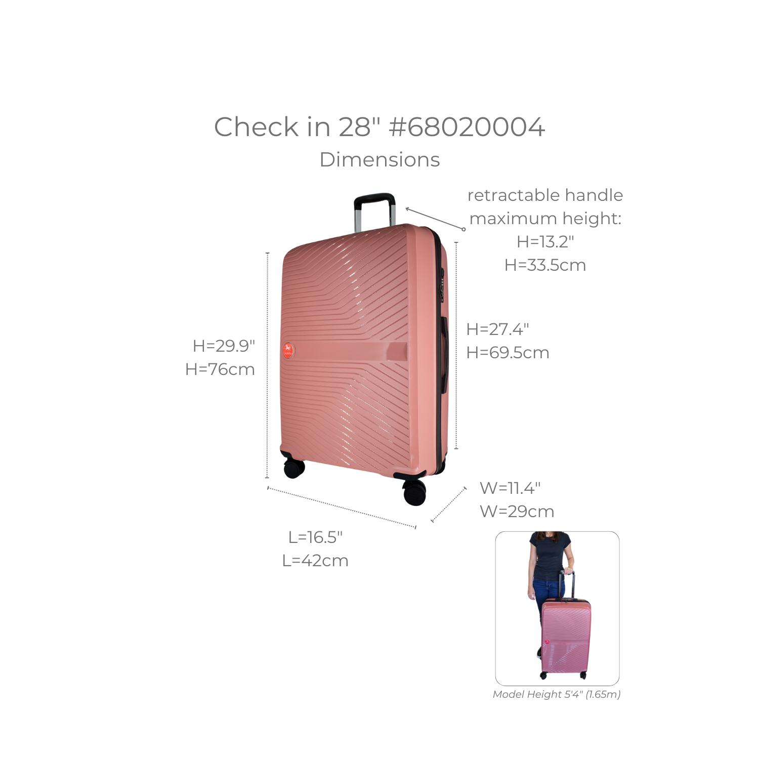 Valise rigide 28 po Colorful Check-In de Cavalinho - Gris