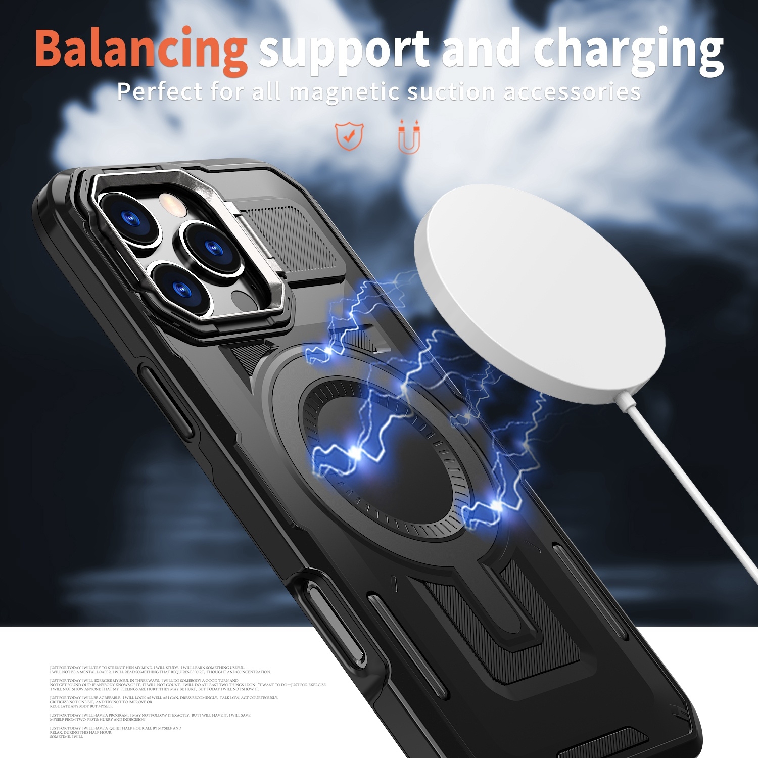 Étui XCRS Shield avec couvercle Magsafe, support invisible pour appareil photo, étui pour iPhone 16 Pro 2024