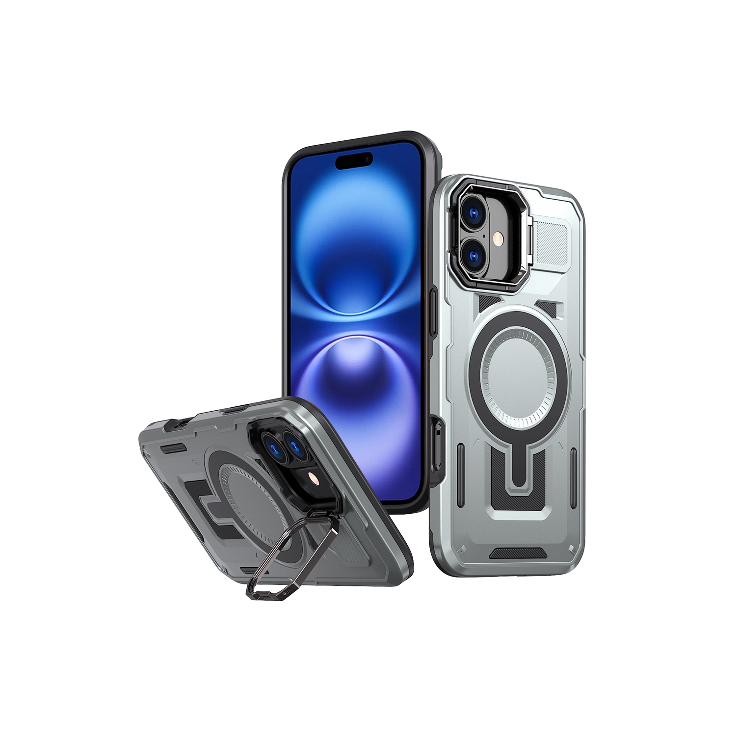 Étui XCRS Shield avec couvercle MagSafe, support invisible pour appareil photo pour iPhone 16 Plus 2024