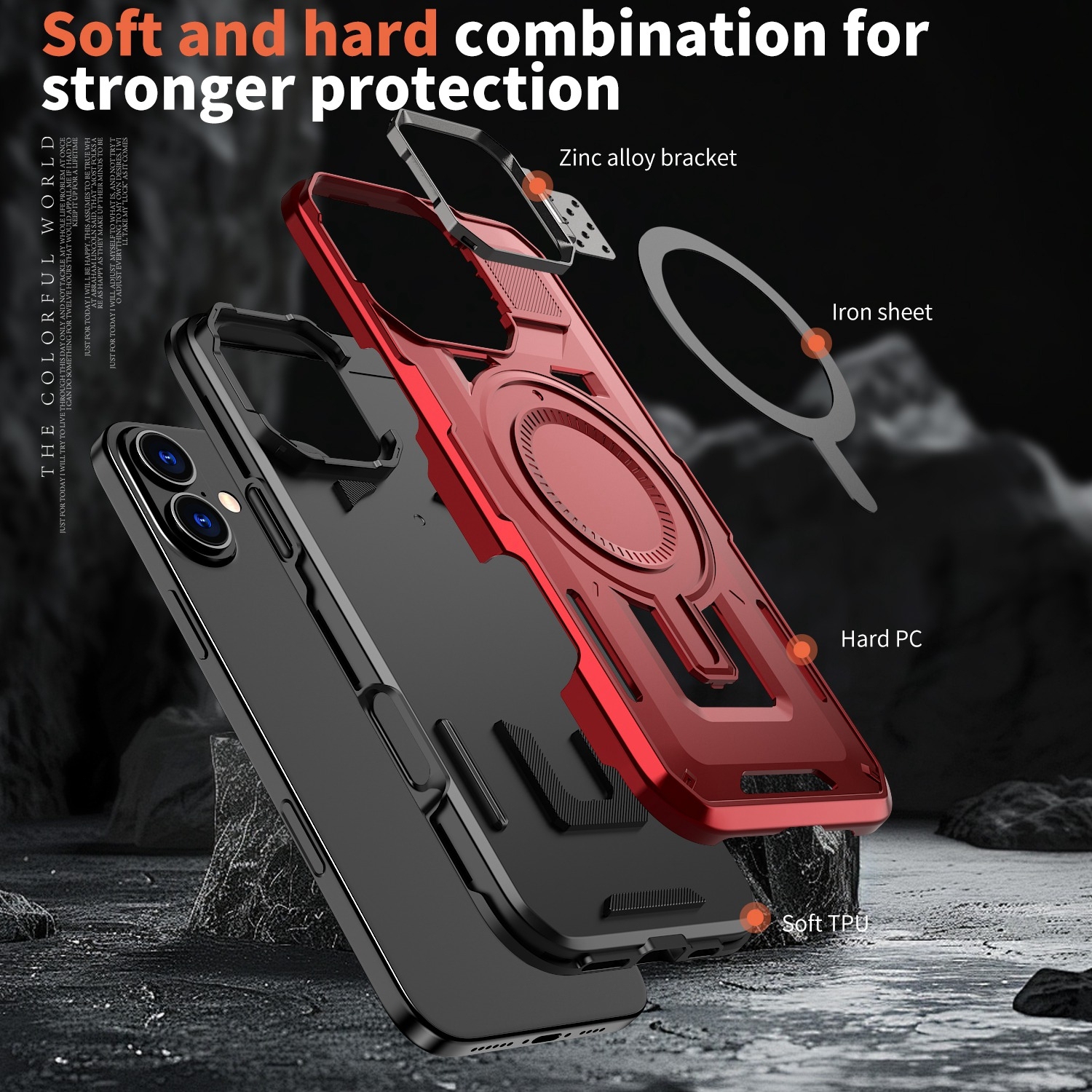 Étui XCRS Shield avec couvercle MagSafe, support invisible pour appareil photo pour iPhone 16 Plus 2024