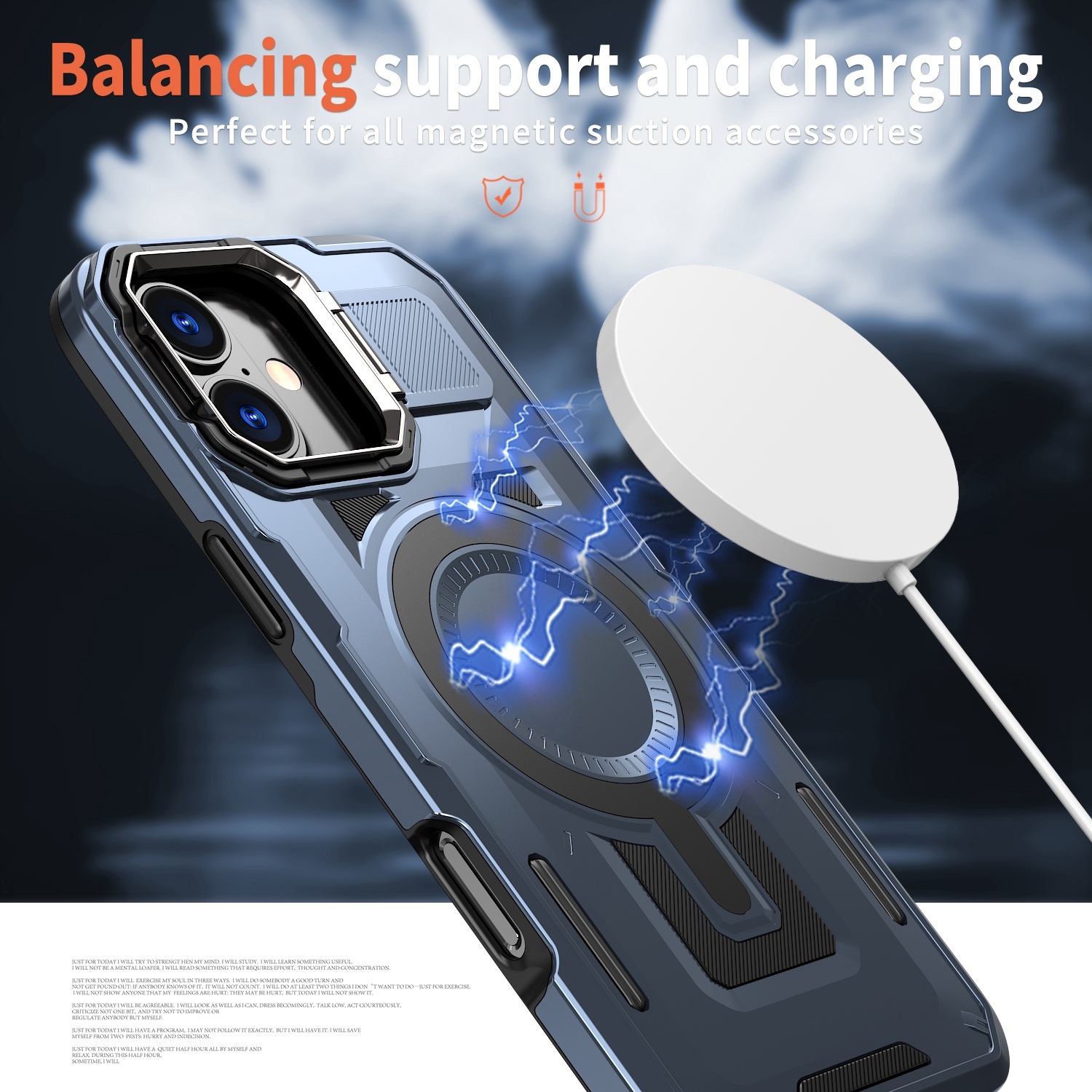 Étui XCRS Shield avec couvercle MagSafe, support invisible pour appareil photo pour iPhone 16 Plus 2024