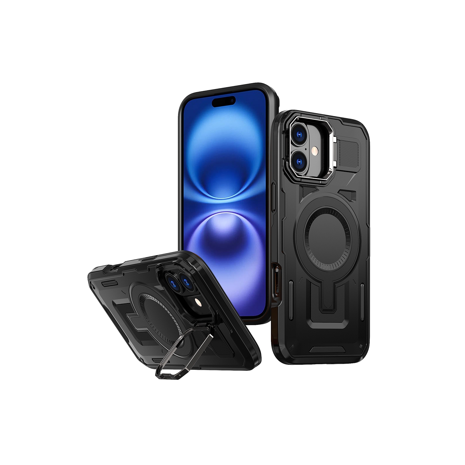 Étui XCRS Shield avec couvercle MagSafe, support invisible pour appareil photo pour iPhone 16 Plus 2024