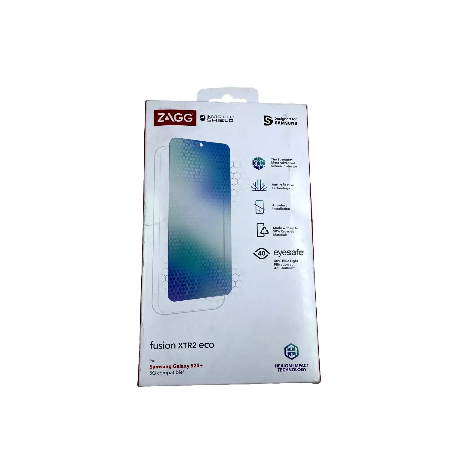 Protecteur d'écran transparent InvisibleShield de Zagg Fusion XTR2 Eco pour Galaxy S23+ 5G de Samsung