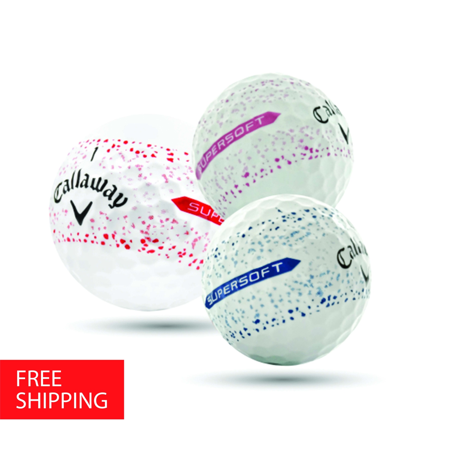 Mulligan Golf Balls 24 Callaway Supersoft Splatter 360 Mix Pristine Recycled Used Golf Balls